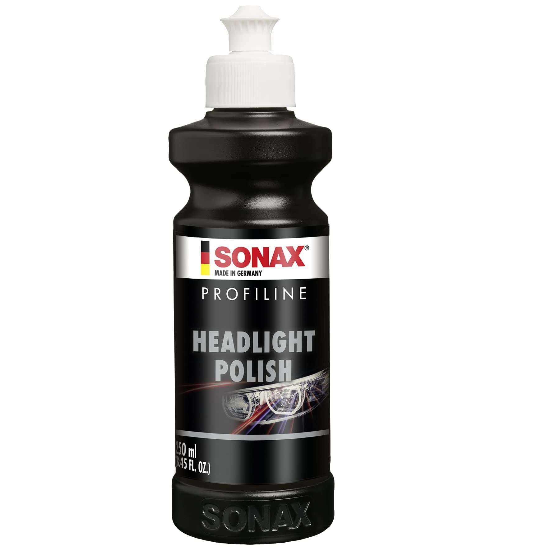 SONAX PROFILINE HeadlightPolish (250 ml) spezielle Schleifpaste zur Auffrischung von vergilbten und vermatteten Scheinwerfern aus Kunststoff | Art-Nr. 02761410