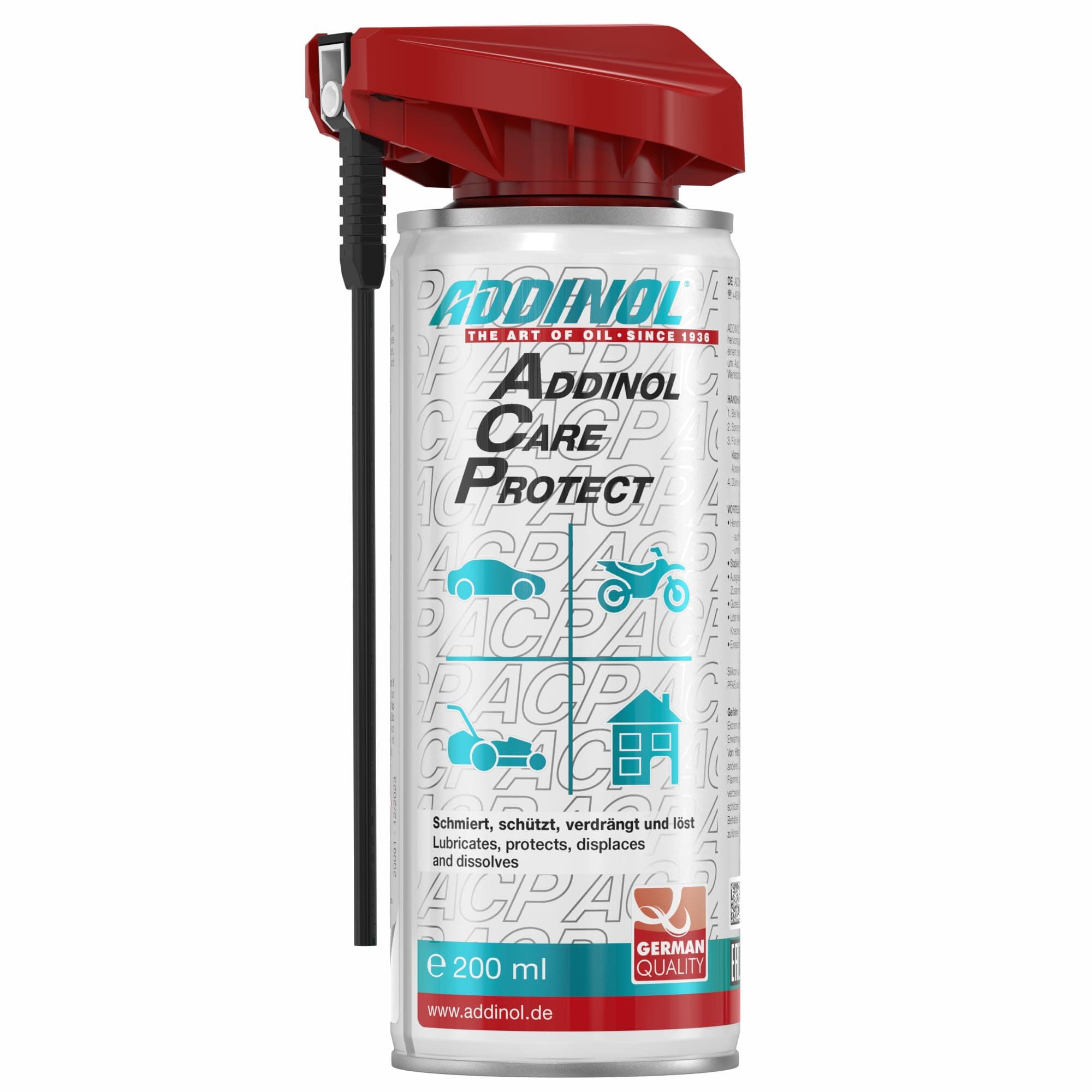 Addinol Care Protect ACP Spray | umweltfreundliches Multifunktionsspray für Auto, Fahrrad, Haus & Werkstatt | 200 ml Korrosionsschutz, Rostlöser, Schmiermittel, Reinigung, Pflege & Schutz, geruchslos 1