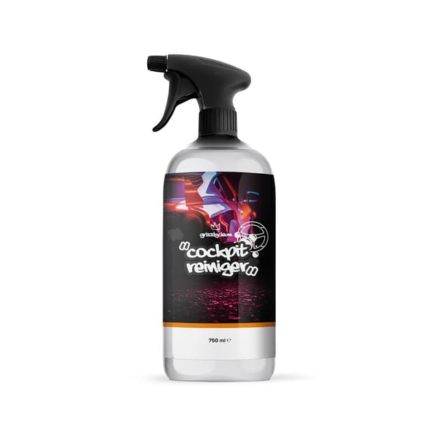 GrizzlyClean Cockpit Reiniger - Auto Innenraum Reiniger für Kunststoff, Lenkrad & Armaturenbrett - Cockpitspray mit Mikrofasertuch - Antistaub & Antifingerprint Effekt (750ml)
