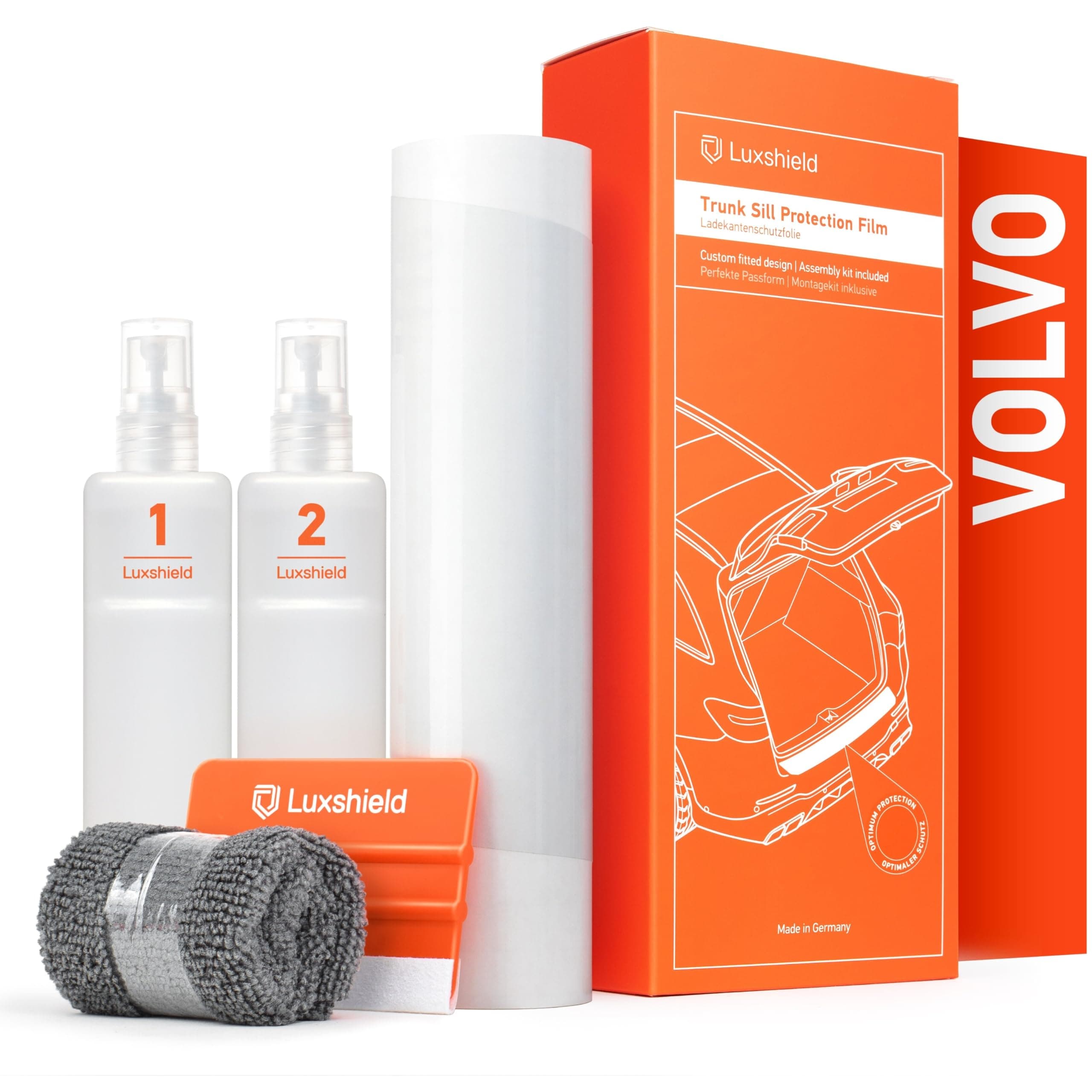 Luxshield Ladekantenschutz Folie für Volvo XC60 2 (II) 246 I 2017-2025 - Stoßstangenschutz, Kratzschutz, Lackschutzfolie - Transparent Transparent glänzend für XC60 2 (II) 246 I 2017 - 2025