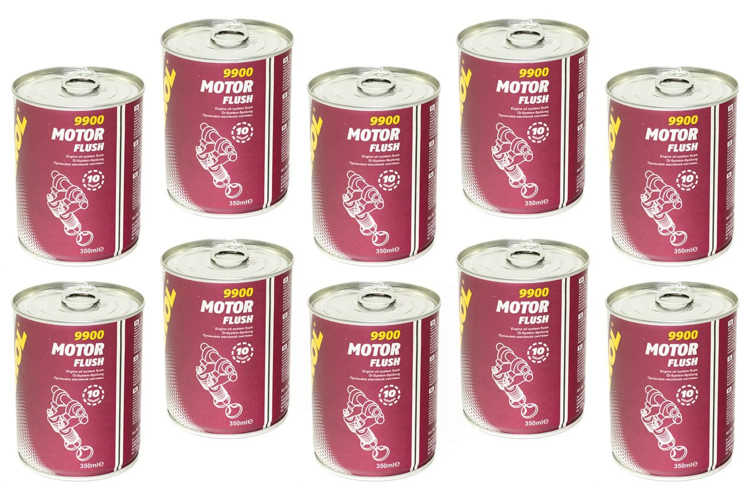 MANNOL Motor Flush Reiniger 10 Stück á 350 ml für Kraftfahrzeuge