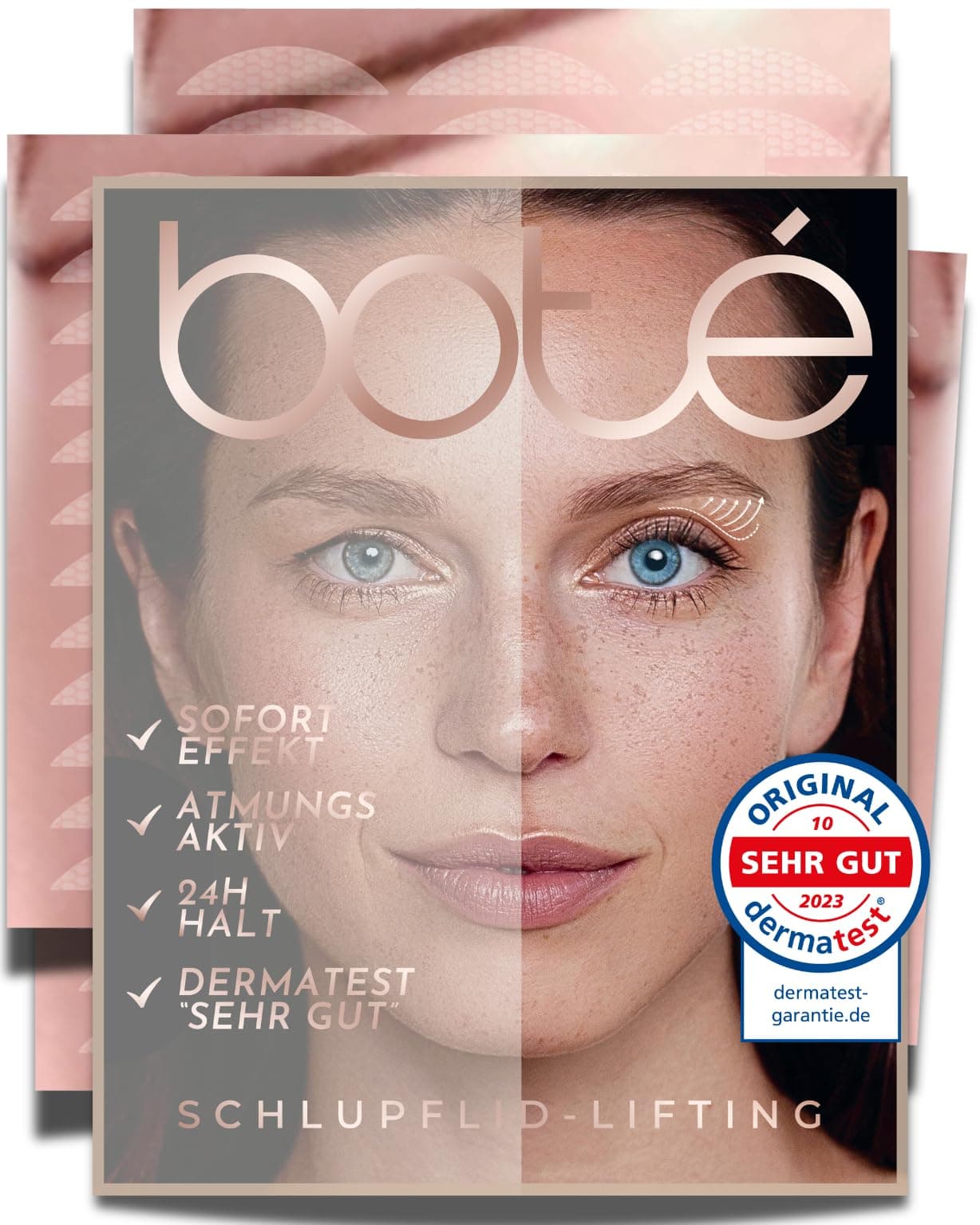 BOTÉ 144 Schlupflider Stripes unsichtbar & atmungsaktiv (XXL) - Lidstraffung Strips für strahlende Augen - Eyelid Stickers gegen Schlupflider - Schlupflid Stripes - Dermatest "sehr gut" - NEUE GRÖSSEN 144x XXL Angebot bei HelloDeals