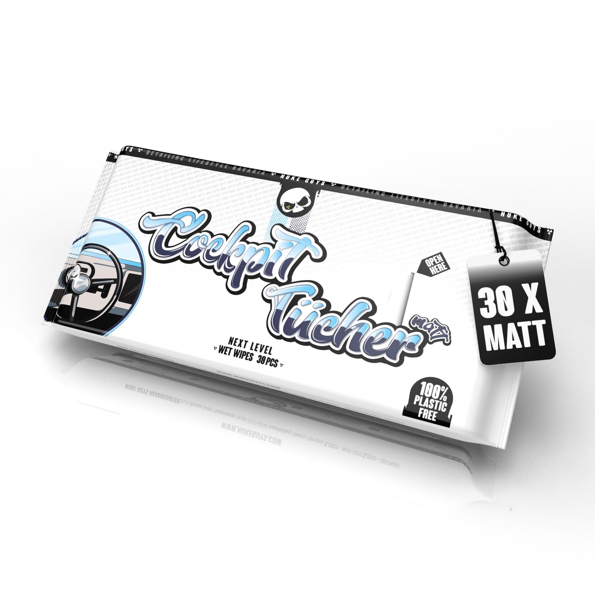 Nuke Guys Cockpit Pflegetücher Matt | 30 x Auto Innenraum Tücher | Feuchte Reinigungstücher zur Cockpitpflege Kunststoffpflege | Cockpittücher Feuchttücher zur KFZ Reinigung Innen matt 1er Pack Angebot bei HelloDeals