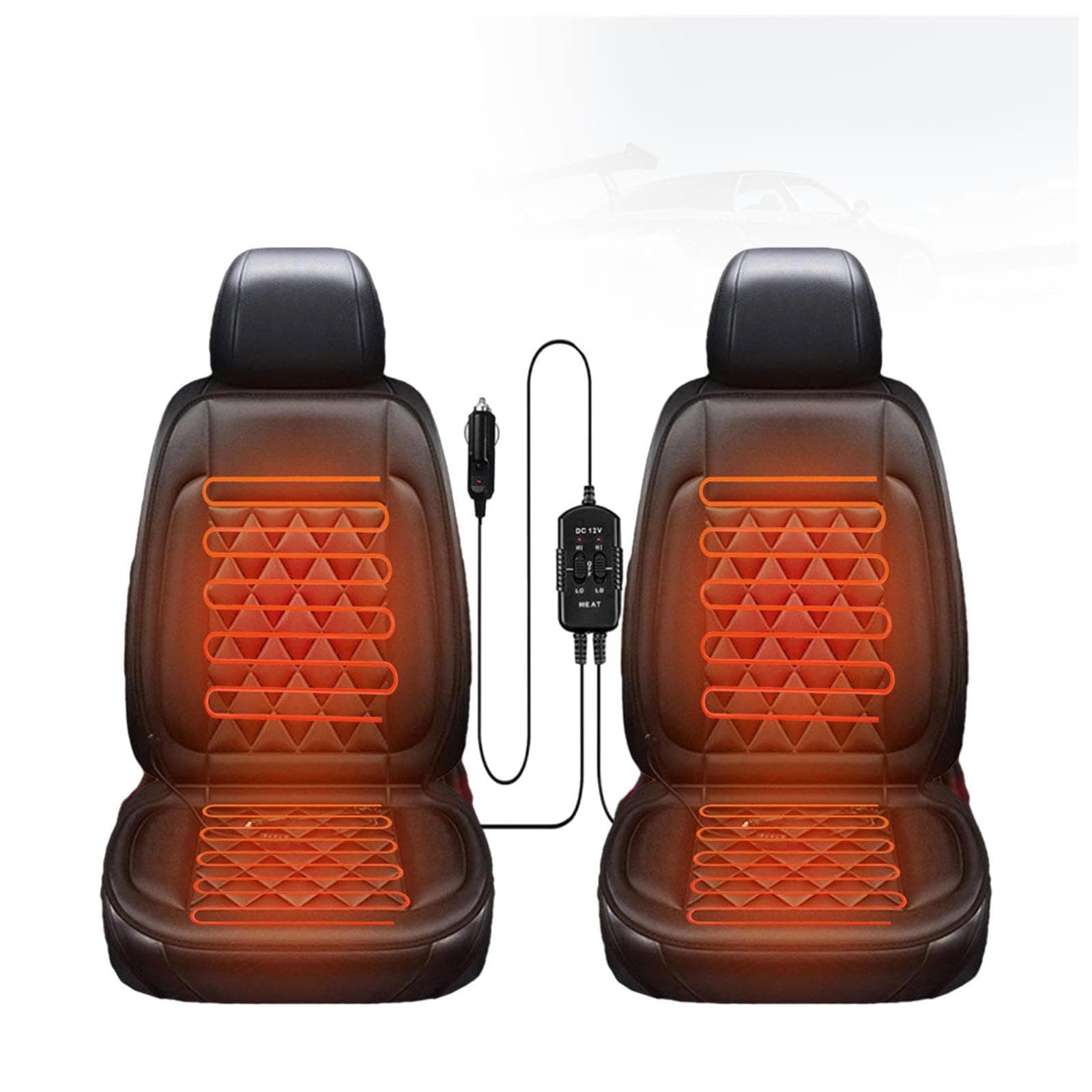 Wizvox Sitzmatte Auto, Winter Autositz Auflage Mit Voller Rückenlehne Autositzbezüge Passend für Die Meisten Autos Zweisitzer Angebot bei HelloDeals