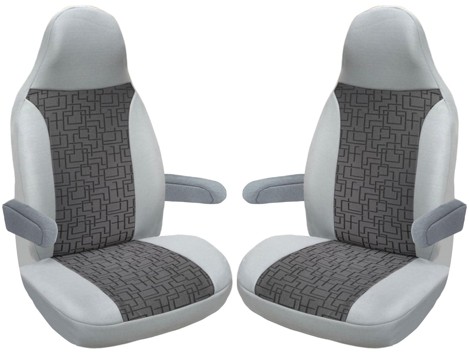 BREMER SITZBEZÜGE Maß Piloten Schonbezüge Sitzbezüge kompatibel mit Wohnmobil Camper Ducato Fahrer & Beifahrer 823 Schonbezug Set in Grau 823 Grau Angebot bei HelloDeals