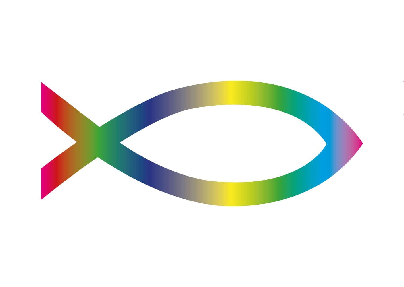 Premium Aufkleber Jesus Fisch Ichthys Fish Sticker Autoaufkleber Regenbogen Waschstrassenfest und UV-Beständig Angebot bei HelloDeals