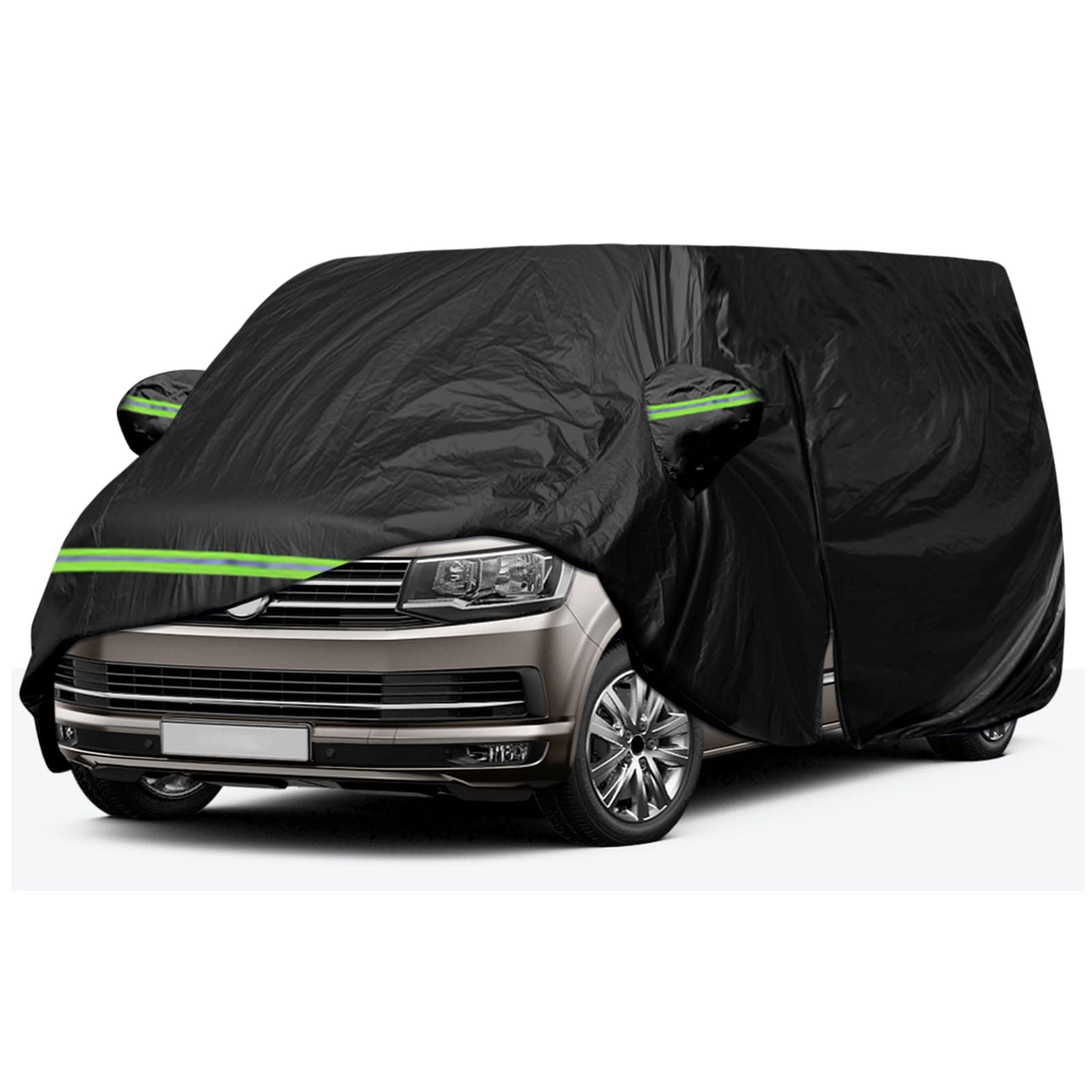 Autoabdeckung Wasserdicht Passend für VW T5 T6 LWB Transporter, Schwarz Vollgarage Autoplane mit Reißverschlusstür für Schnee, Regen, Allwetterschutz Schwarz Passend für T5 T6 Länge 490 bis 530 cm Angebot bei HelloDeals