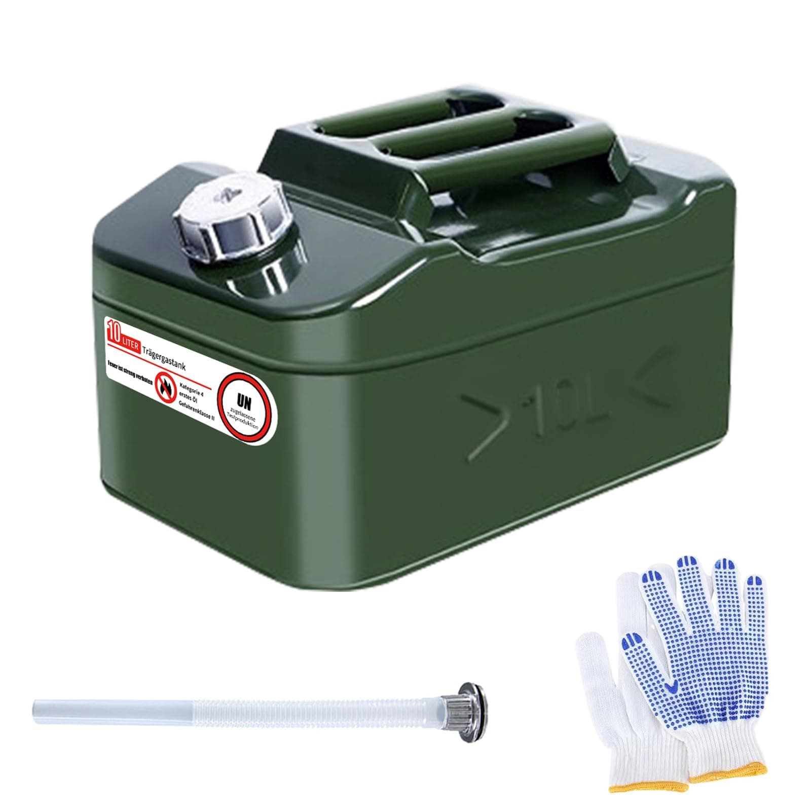 10l Benzinkanister Metall, bis zu 4 x schnellere Entleerung als herkömmliche Kanister, für Benzin und Diesel, UN-Zertifiziert Angebot bei HelloDeals