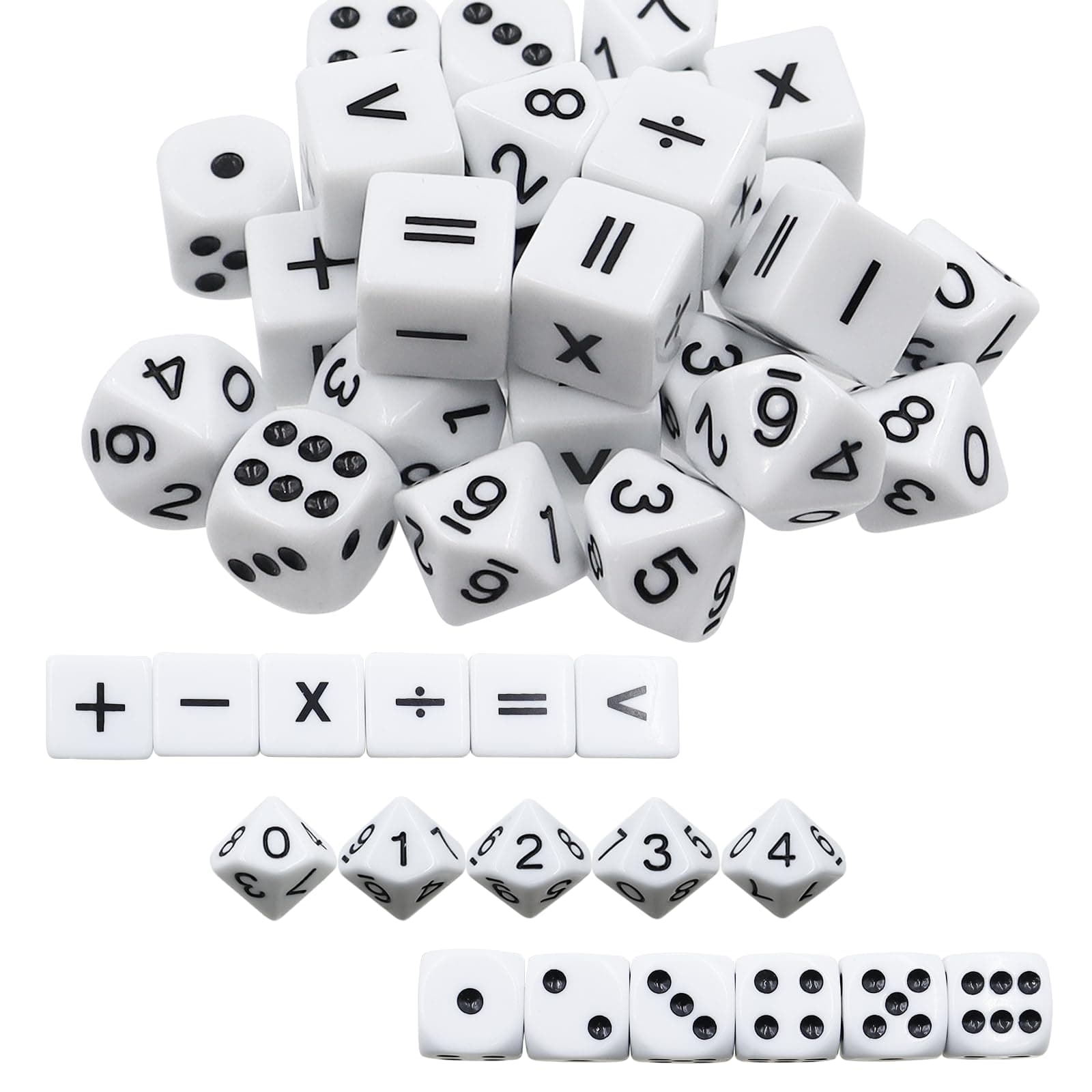 30 Stück Unterrichtswürfel 16mm Acryl Rechenwürfel Mathe Würfel Set 10 Mathe Operationswürfel 10 Punktwürfel und 10 Zahlenwürfel für Kinder Unterrichtsmaterial Würfelspiele Angebot bei HelloDeals