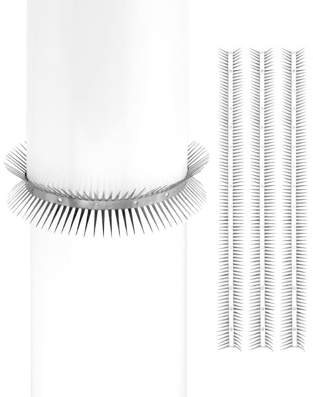 QWORK® 4 Stücke Marderschutz Fallrohr, Marder Abwehr, 304 Edelstahl, Für Haus, Dachrinne Und Baum, 50 cm Lang, Kann Geschnitten Werden 50cm 4 Stücke