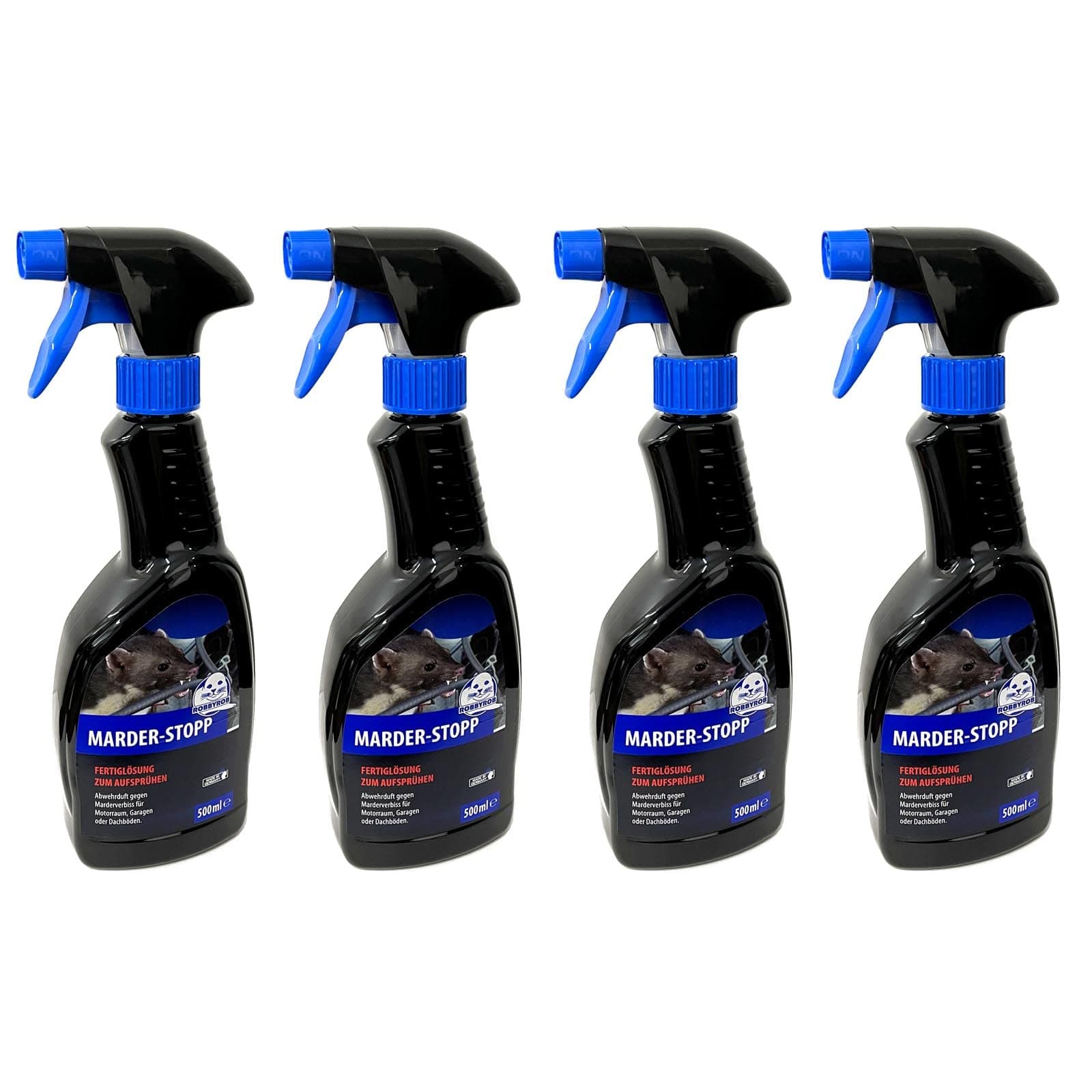 Robbyrob 4X Marder Spray Marderschutz 500ml Marderspray Abwehrduft Marderabwehr Marderstopp Marderschreck Abwehrspray