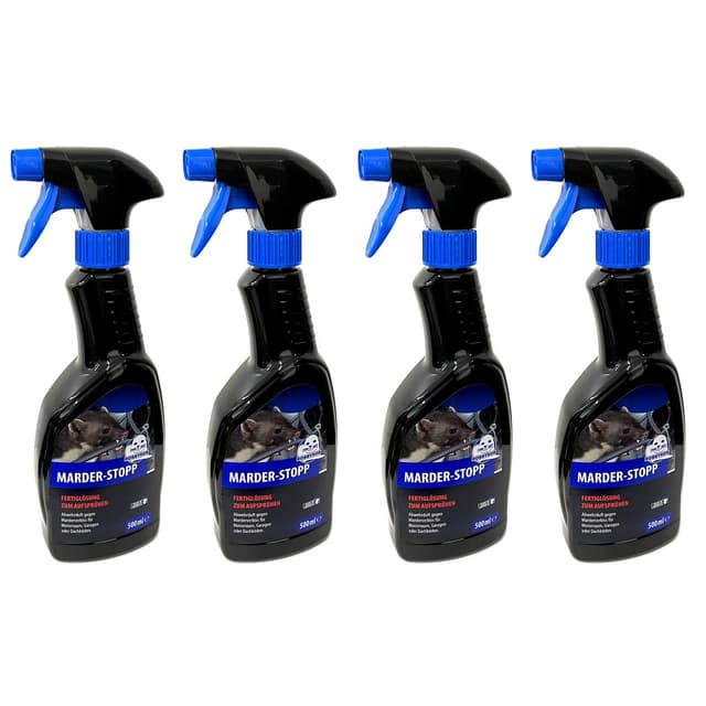Robbyrob 4X Marder Spray Marderschutz 500ml Marderspray Abwehrduft Marderabwehr Marderstopp Marderschreck Abwehrspray