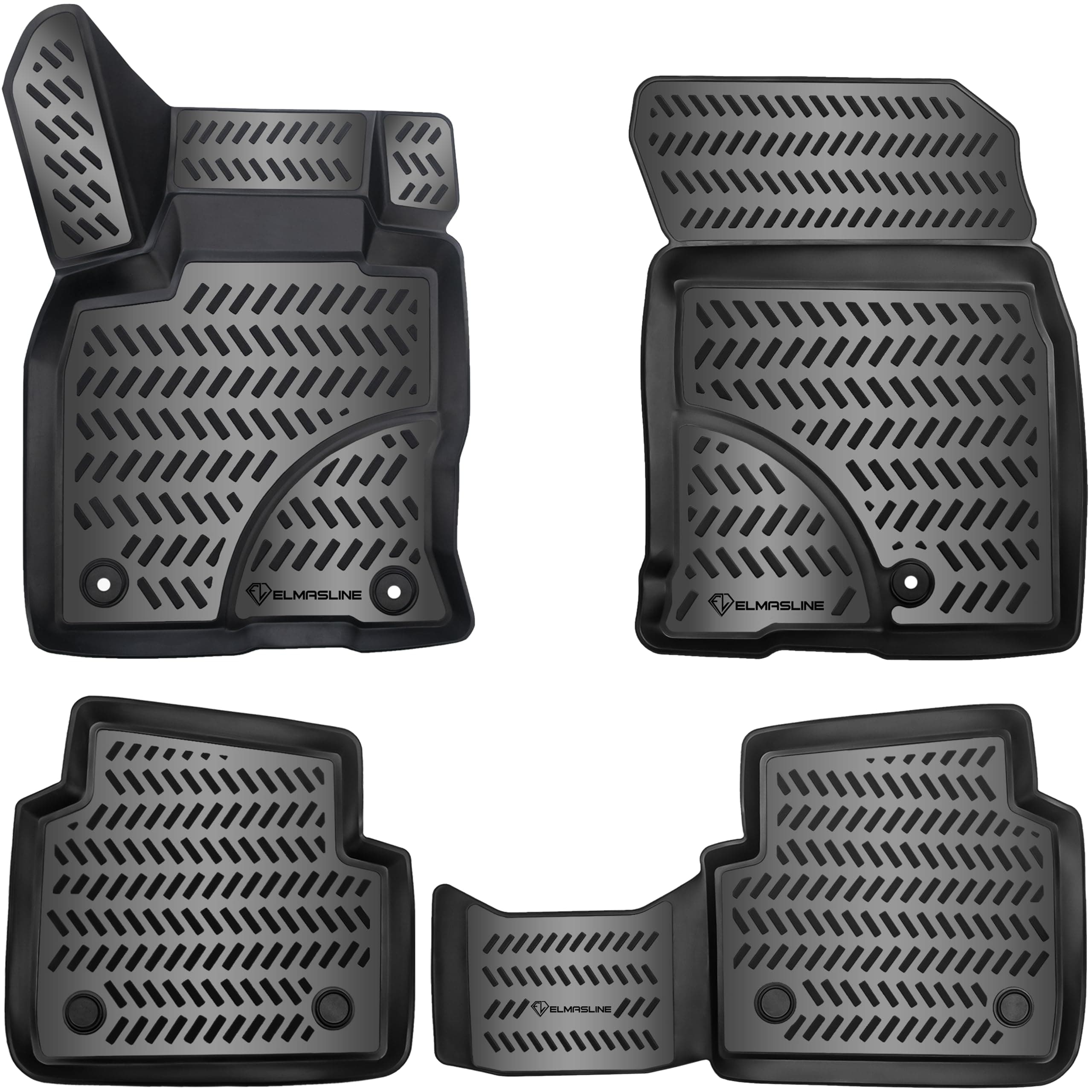 ELMASLINE 3D Gummimatten Set für Ford KUGA 3 (III) 2019-2026 | Fußmatten Extra hoher Rand | Zubehör KUGA III (Baujahr ab 2019) Angebot bei HelloDeals