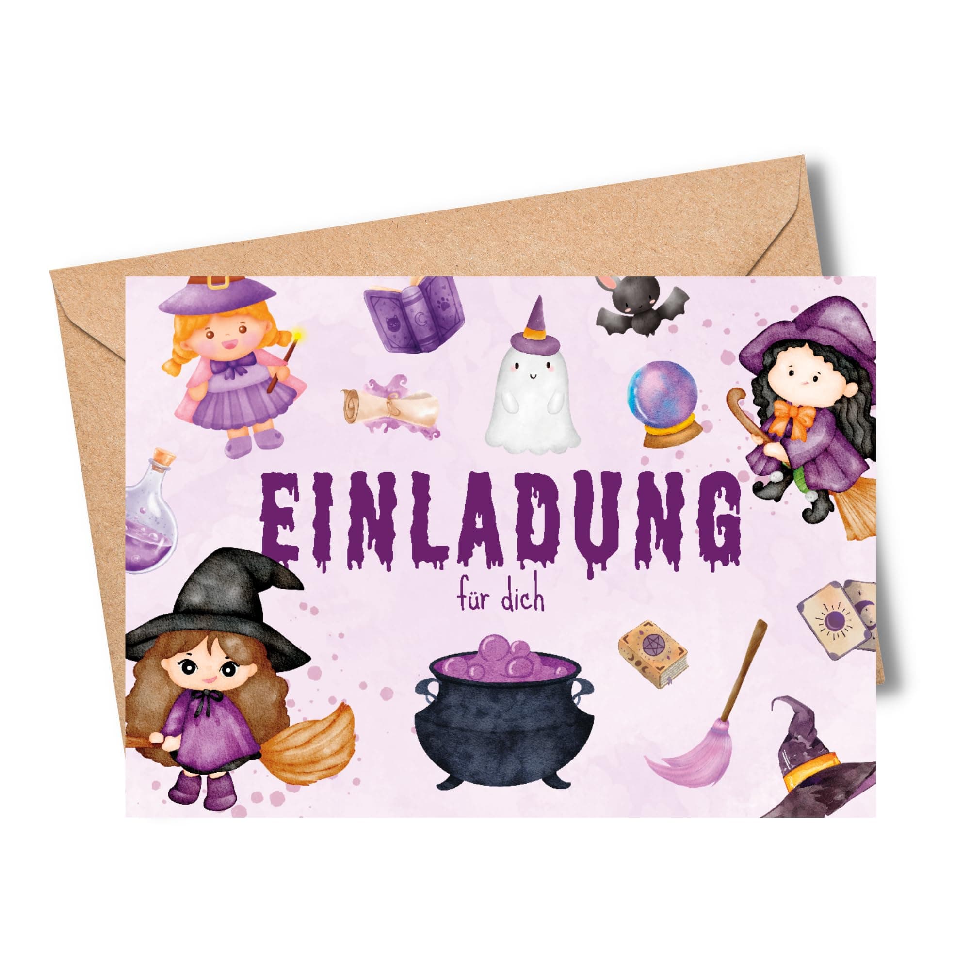 MeinBaby123® 10 Einladungskarten Kindergeburtstag Jungs und Mädchen | Geburtstagseinladungen für Kinder | Hexe Einladungskarte | inkl. 10 Briefumschläge | Premium Qualität (Hexe) Angebot bei HelloDeals