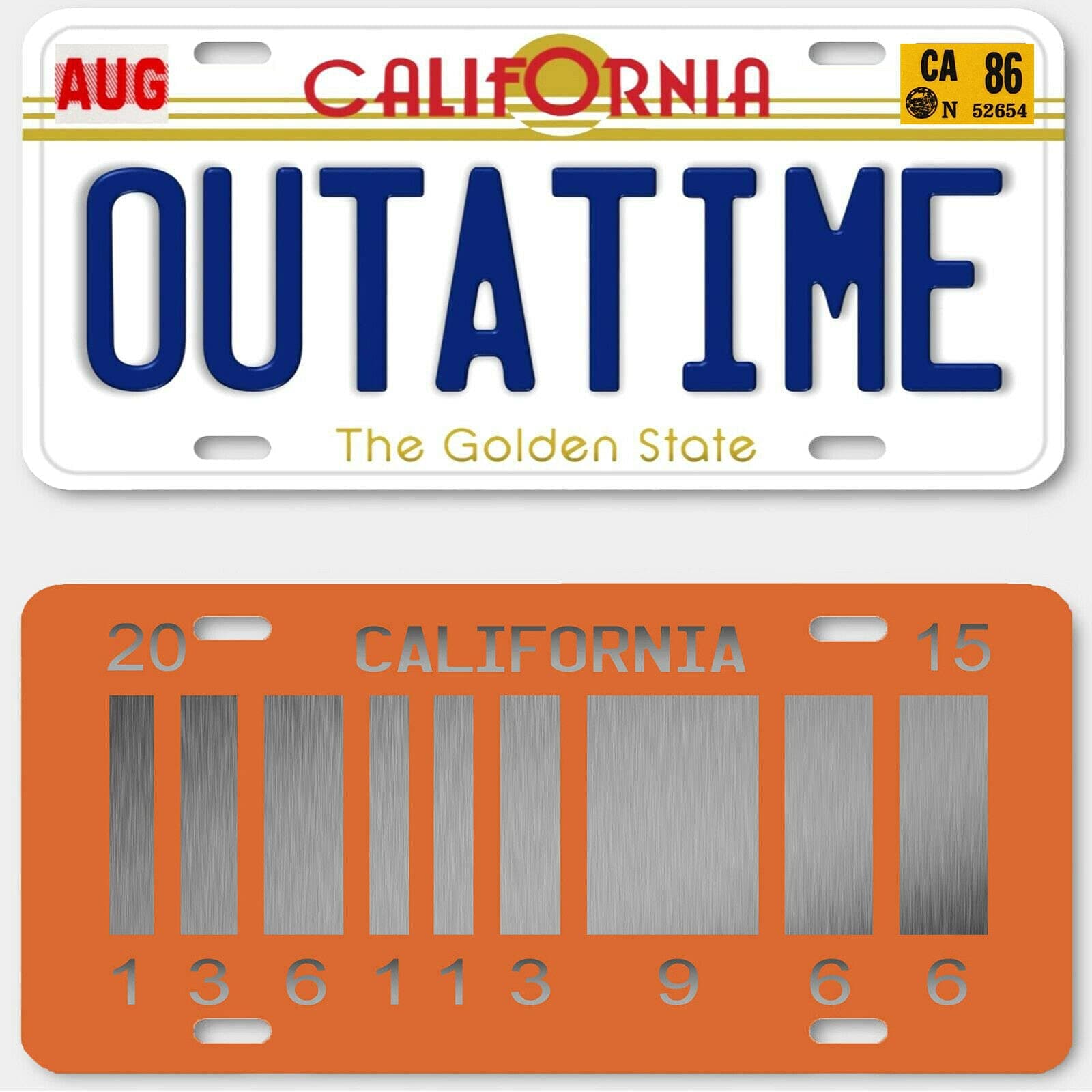 OPO 10 - Set aus 2 Metall-Kfz-Repliken des Delorean TIME Machine-Autos aus dem Film Zurück in die Zukunft Outatime (PF02) Angebot bei HelloDeals
