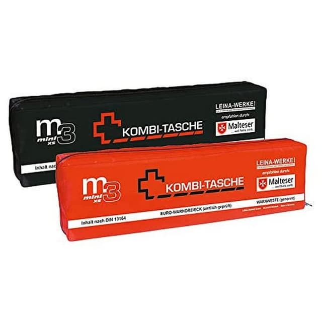 Leina-Werke 14038 Mini-Kombitasche M3 mit Klett, XS, Schwarz/Weiß Black/White-red Print with vectro