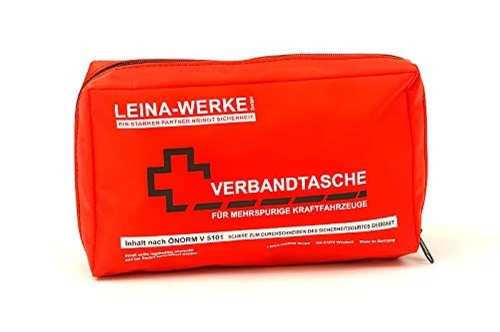 LEINAWERKE 30025 Verbandtasche ÖNORM V 5101 in Folientasche blau - weiß/rot, 10 Stk. Blue/White/Red