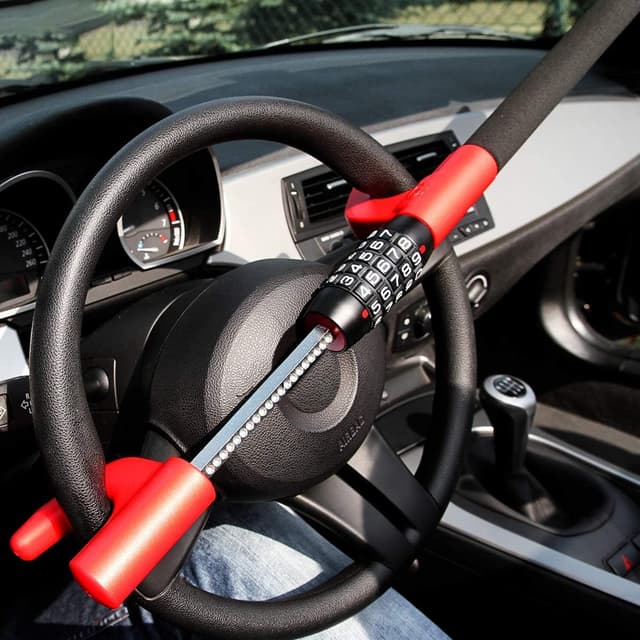 Lenkradkralle mit Zahlenschloss Maximale Sicherheit, Lenkradschloss für Auto mit Zahlenschloss, Einziehbar Auto Diebstahlsicherung für PKW LKW KFZ das Lenkrad zwischen 6,1-14,9 Zoll