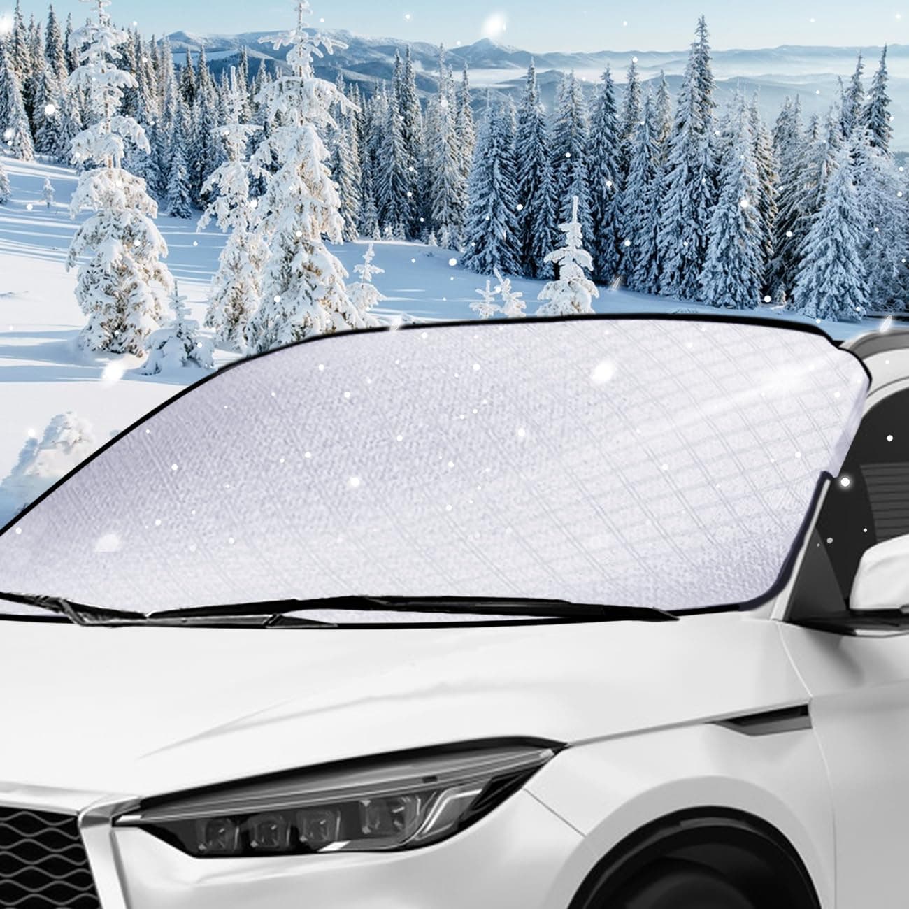 Wuiil Frontscheibenabdeckung,Auto Scheibenabdeckung Winterschutz Faltbare Abnehmbare,Winterabdeckung Eisschutzfolie für Gegen Schnee Frost und Sonne,Winterabdeckung für Schnee,Frost,Sonne Angebot bei HelloDeals