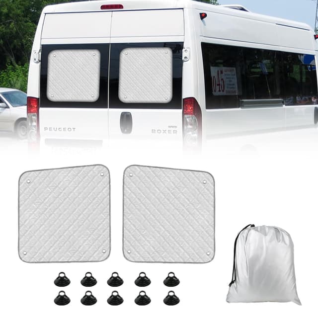 Thermomatte Passend für Peugeot Boxer Citroën Jumper Relay FIAT ducato Zweitürige Heckklappe, FIAT ducato Sonnenschutz Auto Frontscheibe Innen Passend, Auto Sonnenblende Frontscheibenabdeckung FIAT-1