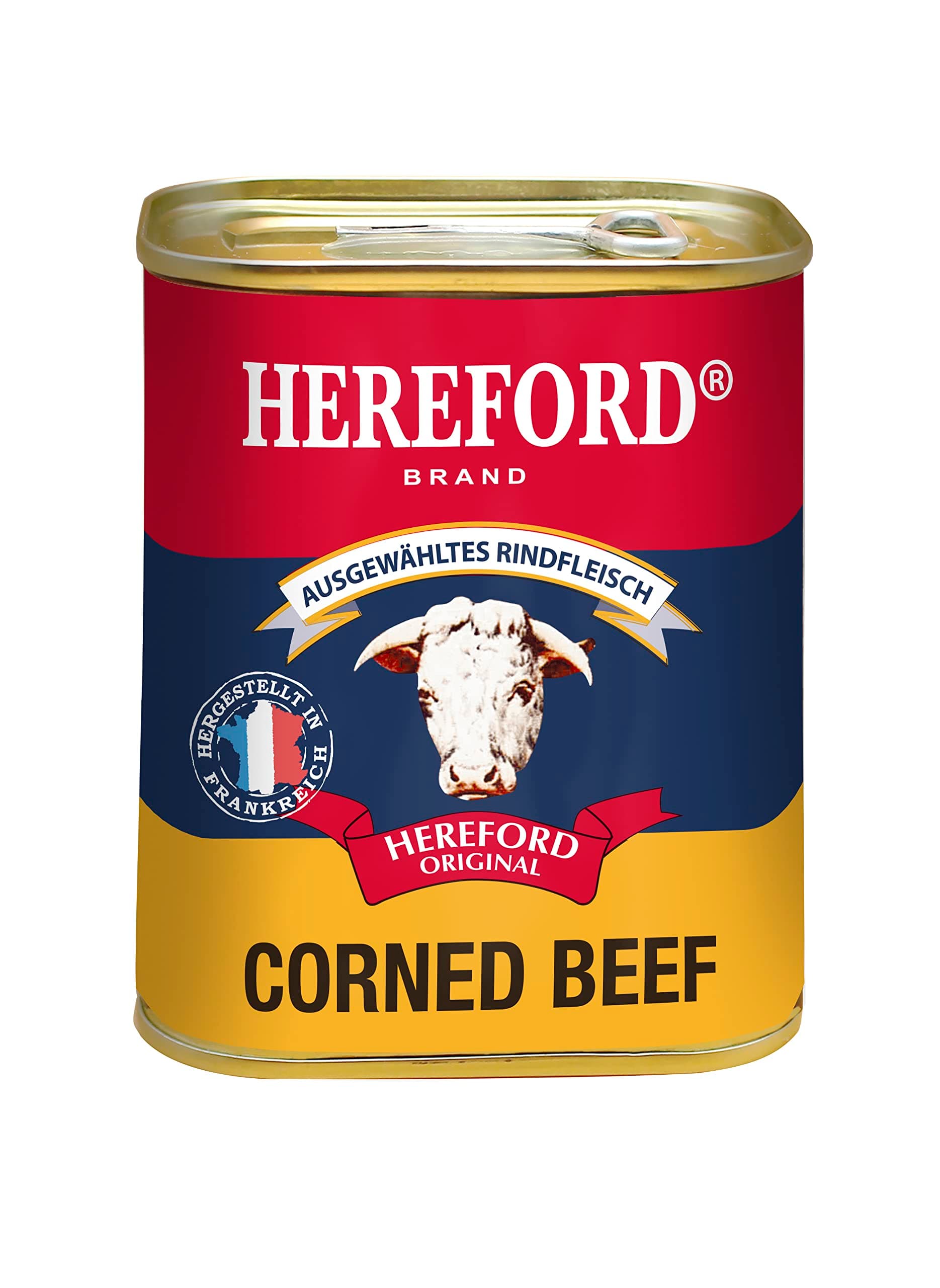 Hereford Corned Beef 340 g I gepökeltes Rindfleisch zerkleinert und in eigenem Saft gekocht I original Hereford Corned Beef I ausgewähltes Rindfleisch 340 g (1er Pack) Angebot bei HelloDeals