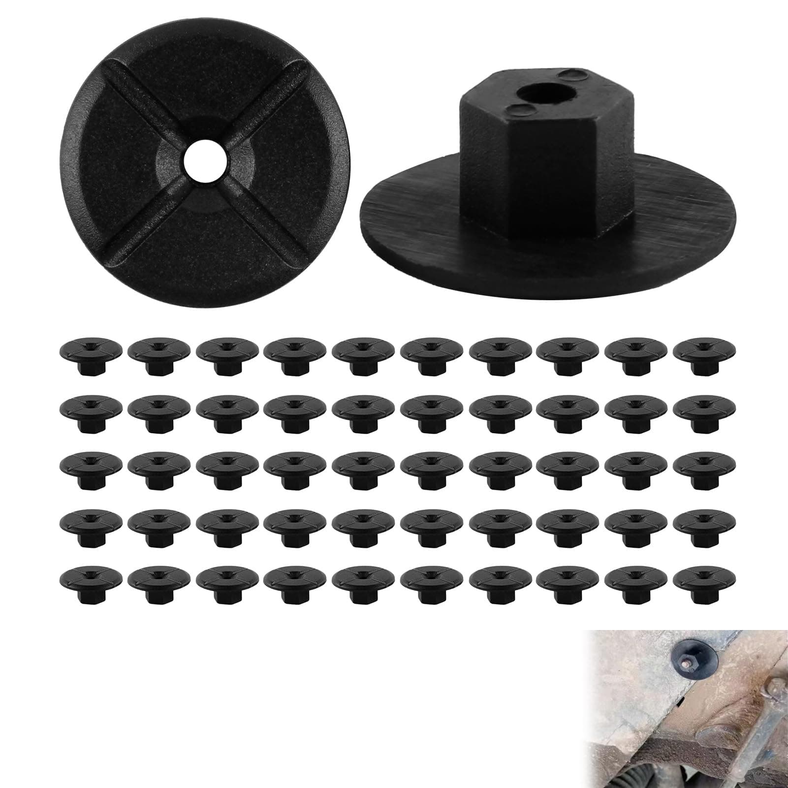 Joynine Kunststoff Muttern KFZ 50Stück 2019900050 51711958025 Radhaus Schutz Verkleidung 4mm Auto Befestigungs Clips Kunststoffmutter Gewindelose für Mercedes W201 W124 190D 260E V-W S-eat B-M-W Angebot bei HelloDeals