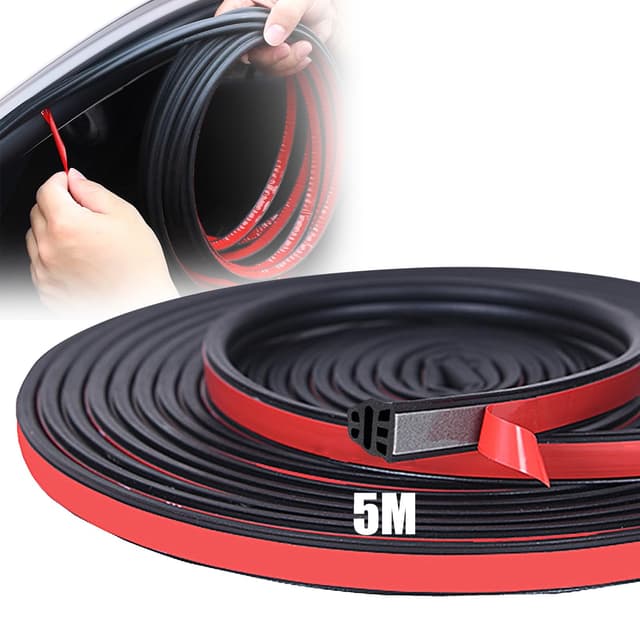 5m Auto Türdichtung Gummidichtung Selbstklebend Dichtungsstreifen für Autos schalldicht und wasserdicht geeignet für Autotüren Motorhaube und Kofferraumtür universell einsetzbar