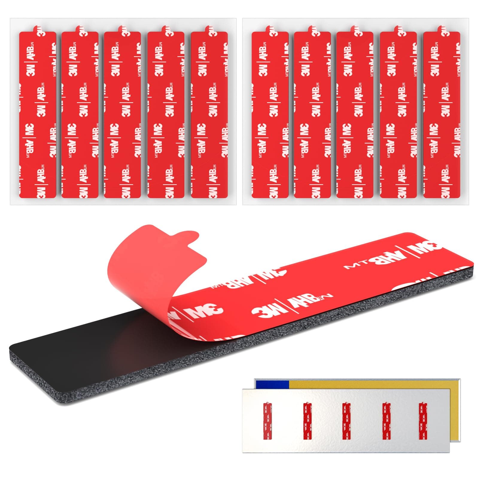 FIXCHORD Doppelseitiges Klebepads Extra Stark, 10 x Nummernschild Klebeband aus Schaumstoff mit 3M VHB 5962 Kleber, Selbstklebendes Kfz-Kennzeichen Klebepads für Fahrzeugkennzeichen, Nummernschilder 10 PCS 90*20mm (3M VHB 5962) Angebot bei HelloDeals