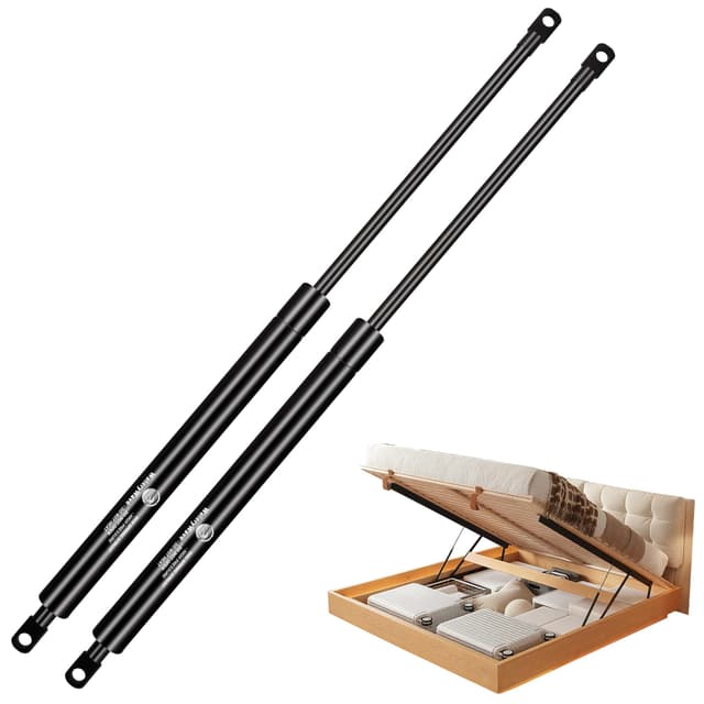 WateryWave 500MM 800N Gasdruckdämpfermit 8mm Ösenköpfen Gasdruckfeder Hydraulische Kofferraum-gasfeder für Ottomane Bett Küchenschrank Aufbewahrungsbox Schuppenfenster Bodenluken (500MM-800N) 800N 500MM
