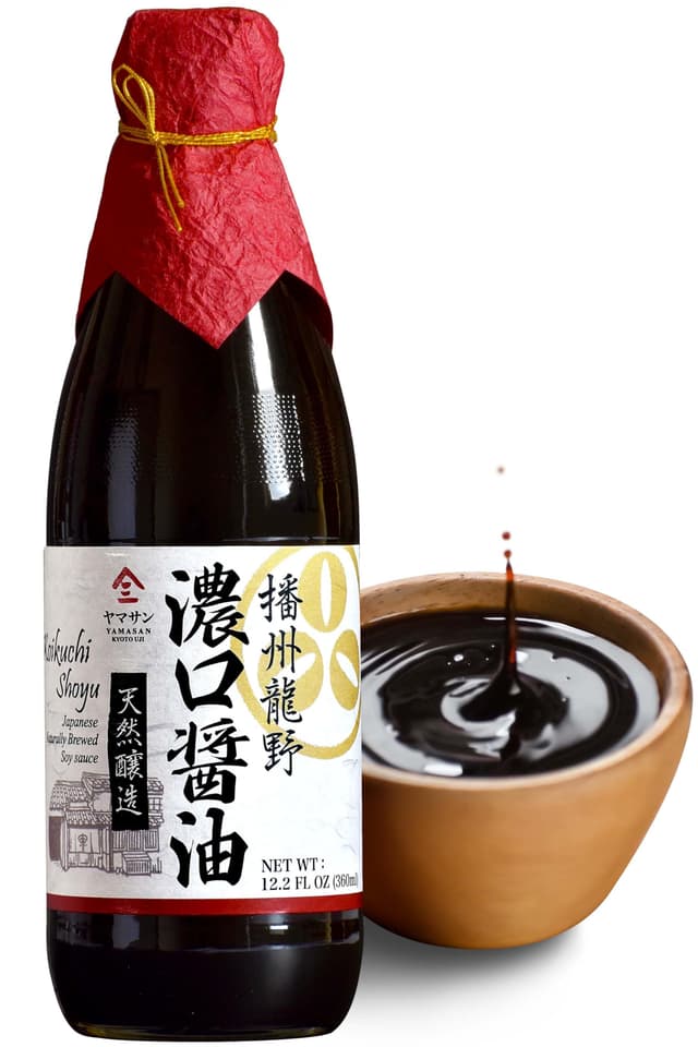 YAMASAN KYOTO UJI Koikuchi Sojasoße, handwerklich, klassisch, 500 Tage gereift, Japanische Premium Handarbeit, Natürlich gebraut, Keine Zusatzstoffe, ohne Gentechnik, Hergestellt in Japan(360ml) KRÄFTIGE