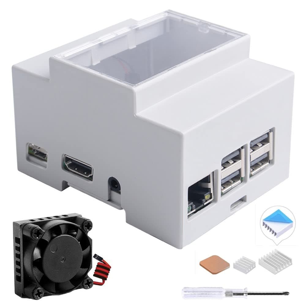 GeeekPi Gehäuse für Raspberry Pi 3B + / 3B auf DIN-Schiene Modulare Box für Schalttafeln, Raspberry Pi 3 Gehäuse mit Lüfter, Raspberry Pi Kühlkörper für Raspberry Pi 3B + / 3B Angebot bei HelloDeals