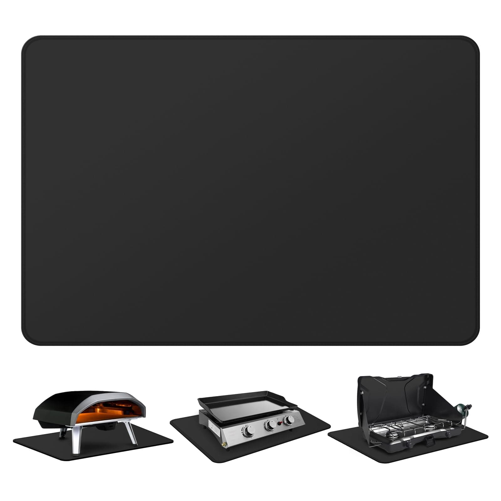 FLASLD Feuerfeste Matte Hitzebeständig Grillmatte unter Blackstone, schützt Ihren Vorbereitungstisch und Grilltisch im Freien – hitzebeständige Grilltischmatte (schwarz, 40 x 60 cm) Angebot bei HelloDeals