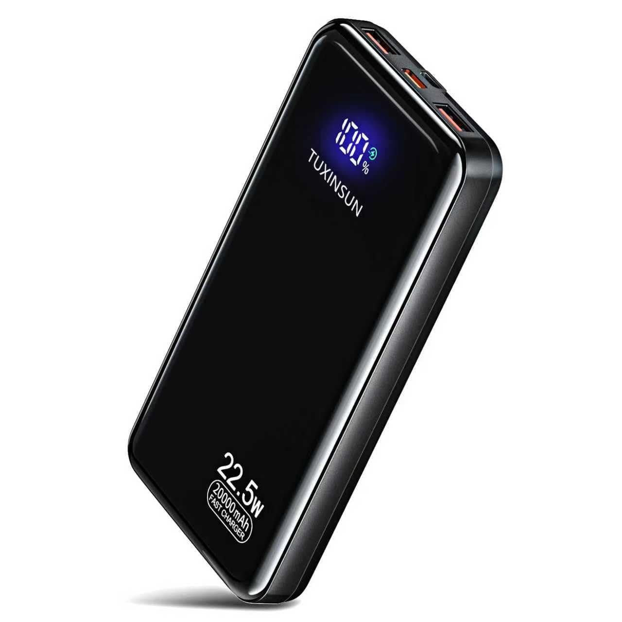Power Bank 20000 mAh 22.5 W PD3.0 QC4.0 Externer Handyakku PD20W Schnellladen Powerbank mit LCD-Display USB-C Ausgänge und Eingänge Tragbares Ladegerät mit Smartphones Angebot bei HelloDeals