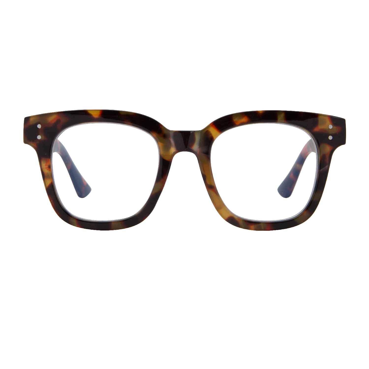 Madison Avenue Blaulichtfilter Brille Damen, Übergroße Computerbrillen zum Spielen, Metallscharnier Blaufilter Brille ohne Sehstärke Schildkröte Angebot bei HelloDeals