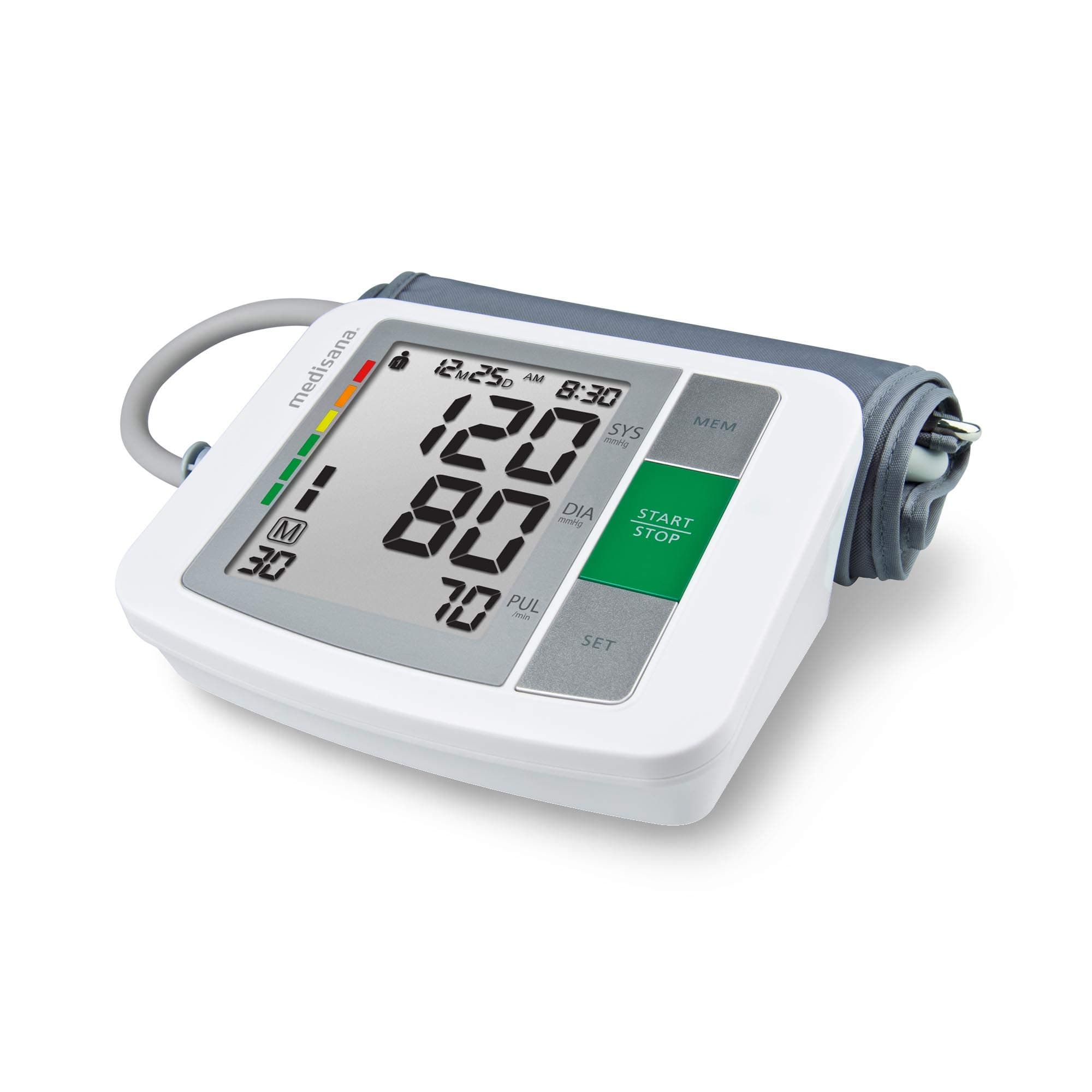 Medisana BU 510 Oberarm-Blutdruckmessgerät, Blutdruck- und Pulsmesser mit Speicherfunktion, Ampel-Skala, Blutdruckmanschette mit Anzeige eines unregelmäßigen Herzschlags Angebot bei HelloDeals