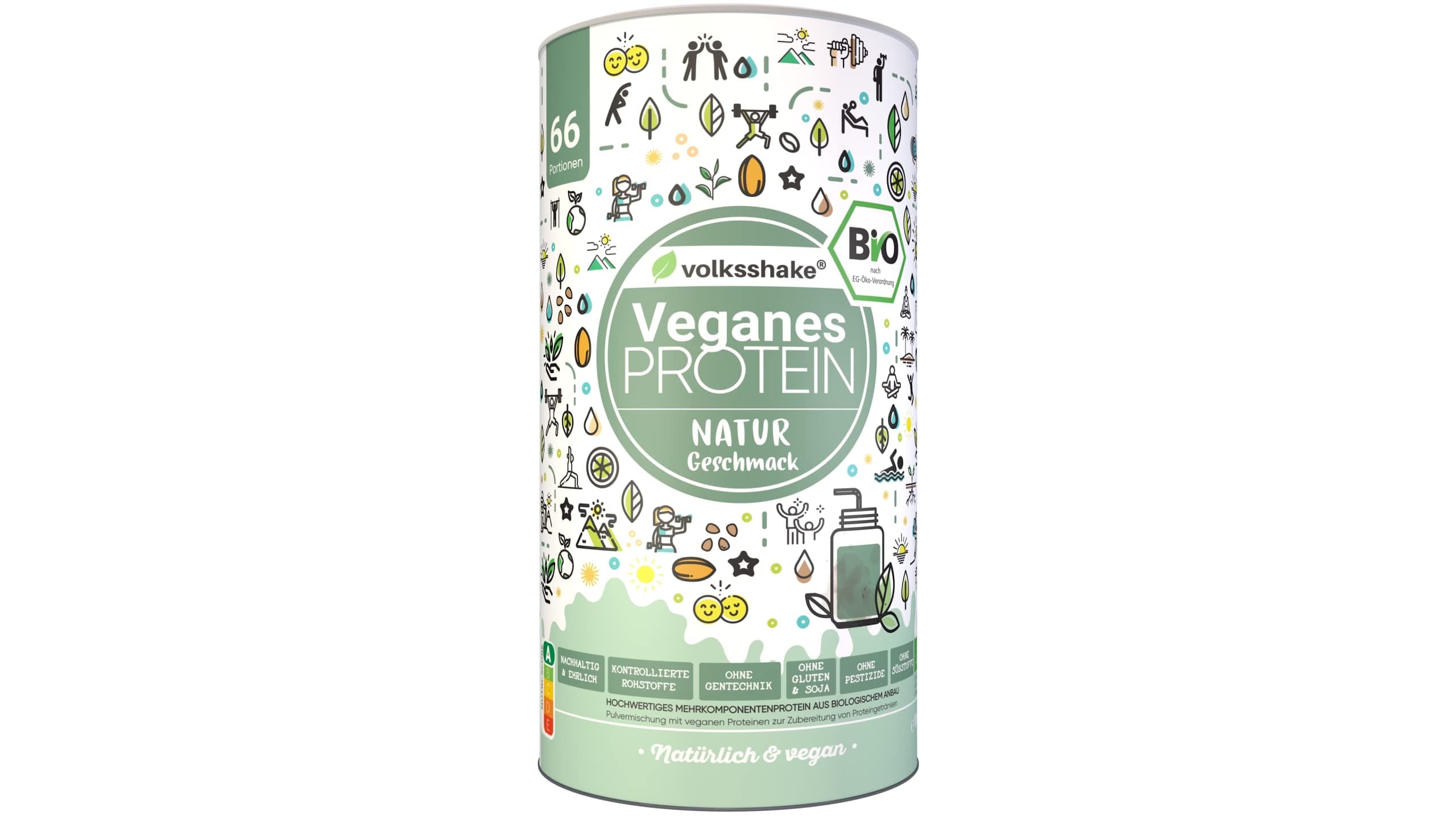 BIO Protein vegan | DE-ÖKO-006 | 10 pflanzliche Proteinquellen | Ohne Süßungsmittel | Ohne Soja & Gluten | Premiumqualität vom Bodensee | Made in Germany (1000g, Natur) Angebot bei HelloDeals