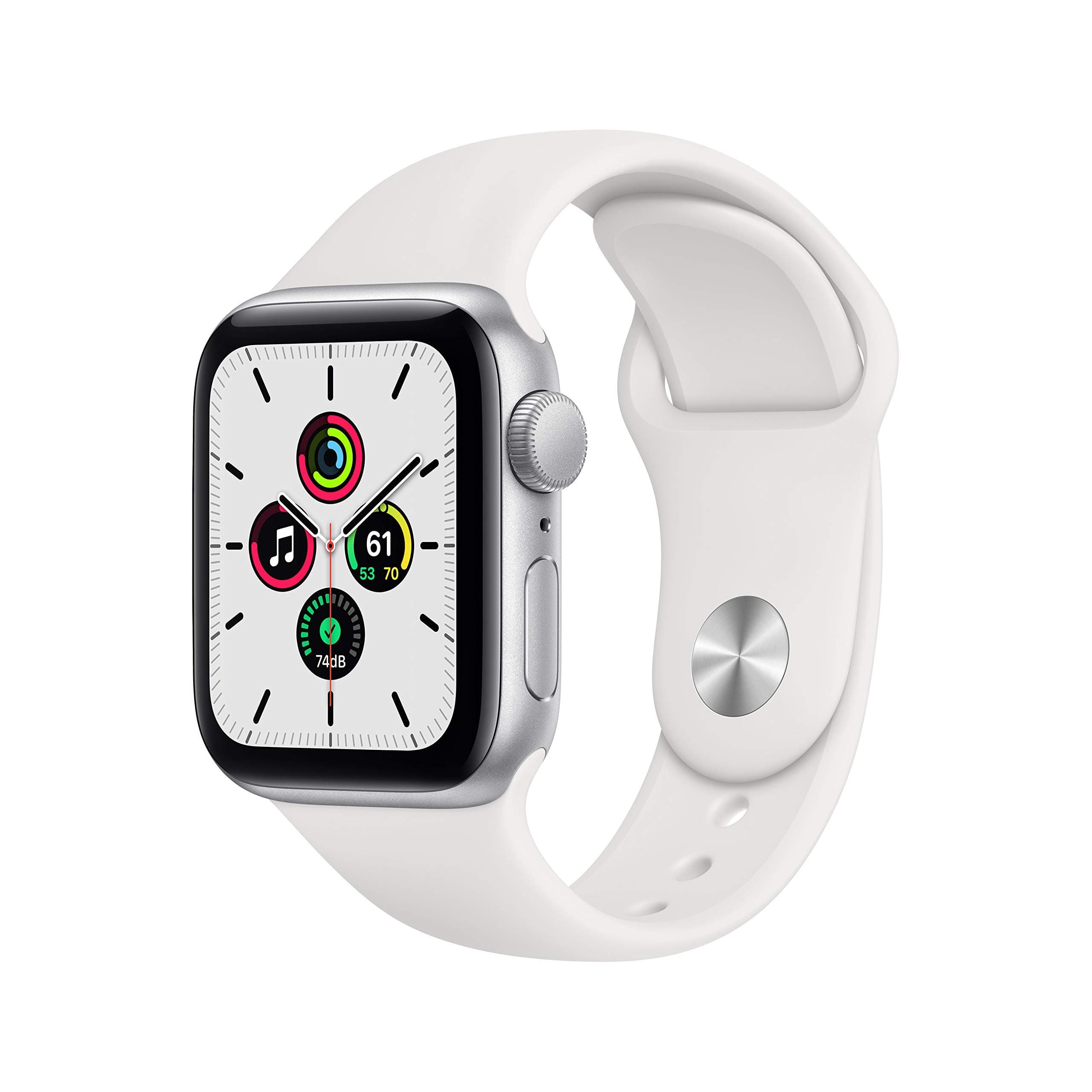 Apple Watch SE 2020 (GPS, 40MM) Aluminiumgehäuse Silber mit Weiß Sportarmband (Generalüberholt) Angebot bei HelloDeals