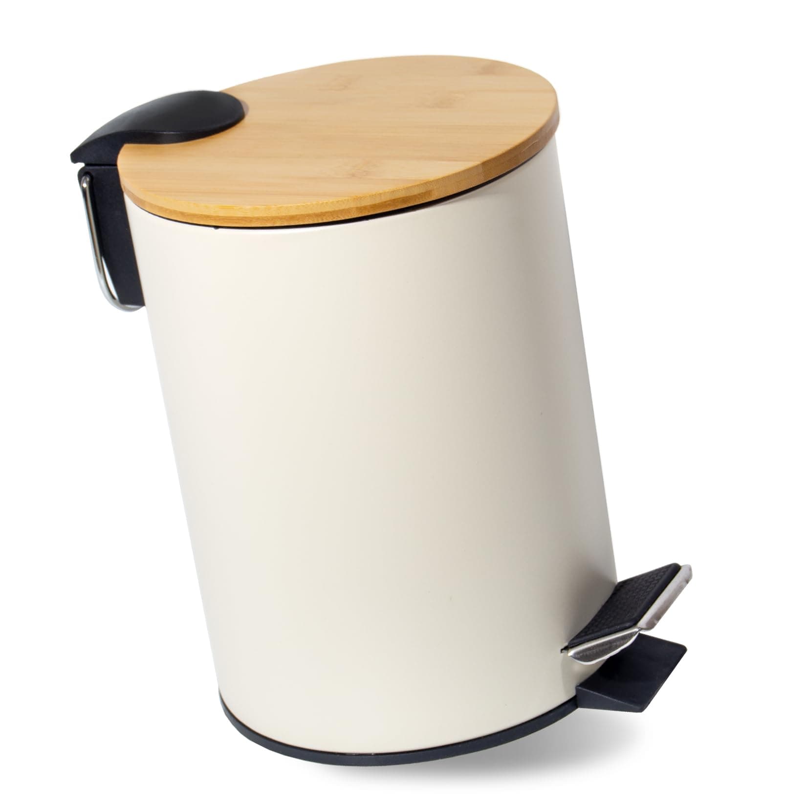 3L Kosmetikeimer Metall, Badezimmer Mülleimer mit deckel, Mülleimer Bad mit Absenkautomatik (Soft Close) (Beige 3L) Angebot bei HelloDeals