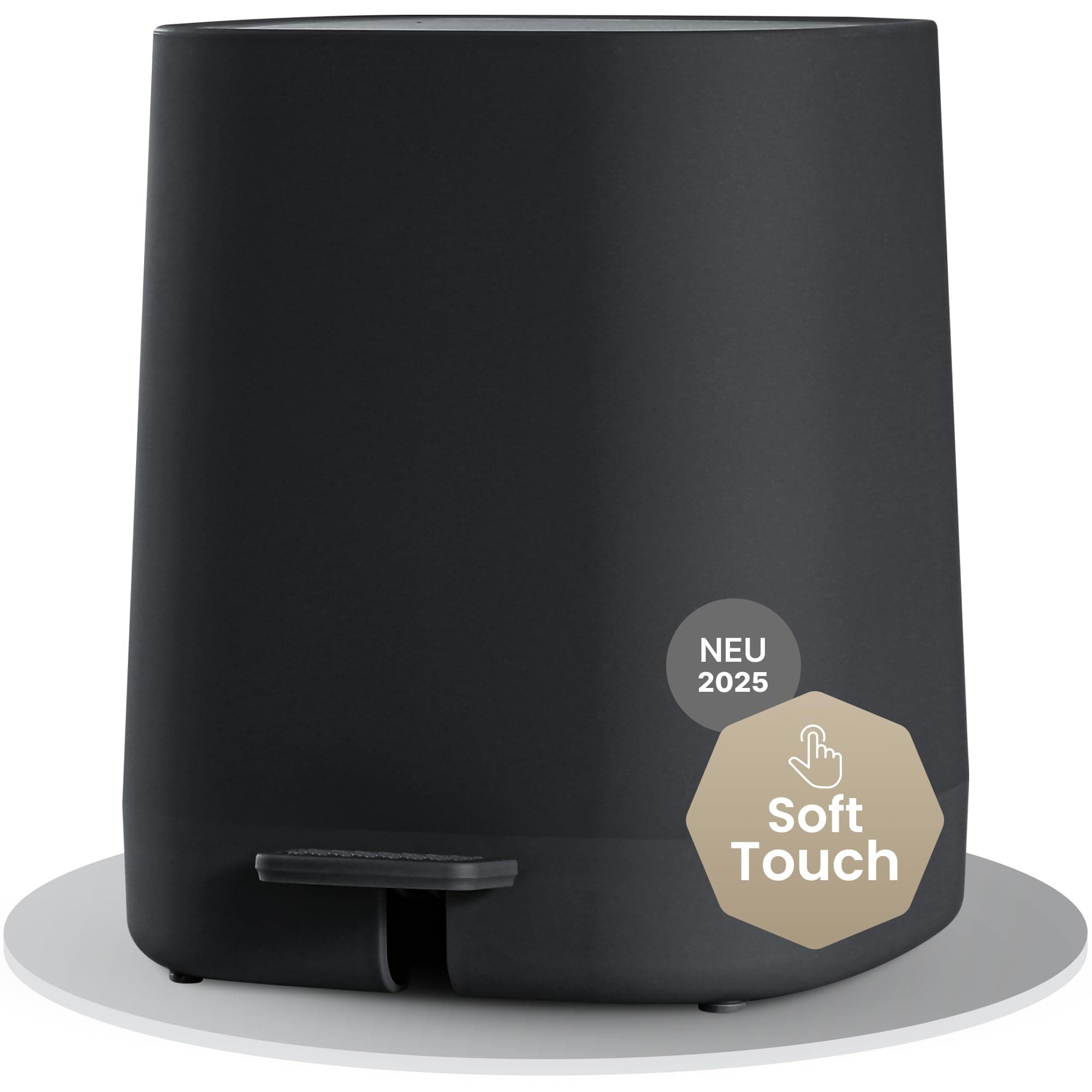 Mülleimer Bad - 5L Kosmetikeimer mit Softclose-Deckel und Inneneimer - Bad Mülleimer, Abfalleimer Bad, Toilette - Badezimmer Mülleimer - Elegantes Design Tretmülleimer Schwarz Angebot bei HelloDeals