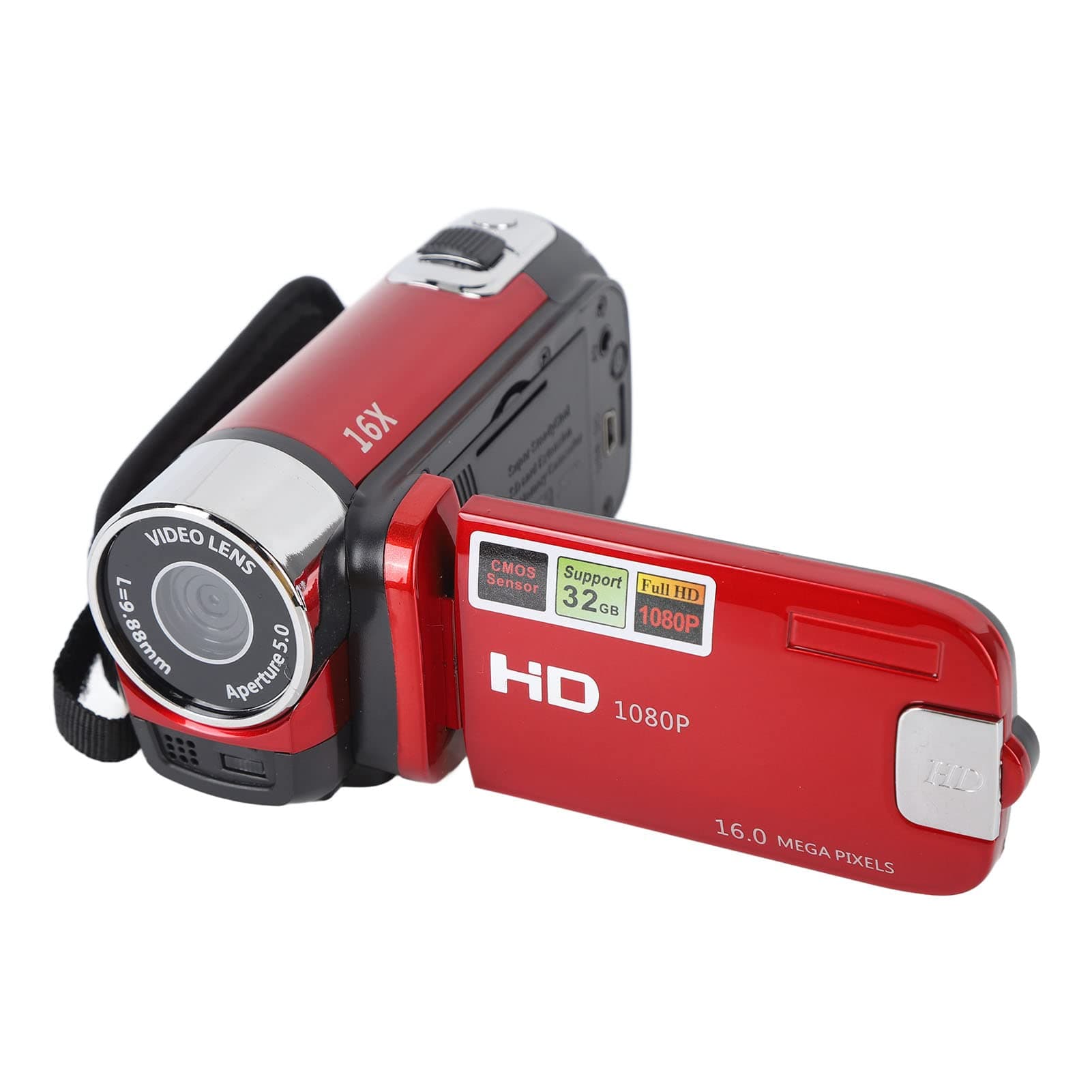 4K Camcorder Vintage, 48MP Retro Camcorder, DV -Kamera 2.7in TFT Rotatable Bildschirm 16x Digital Zoom Videokamera mit USB -Kabel (Rot) Angebot bei HelloDeals