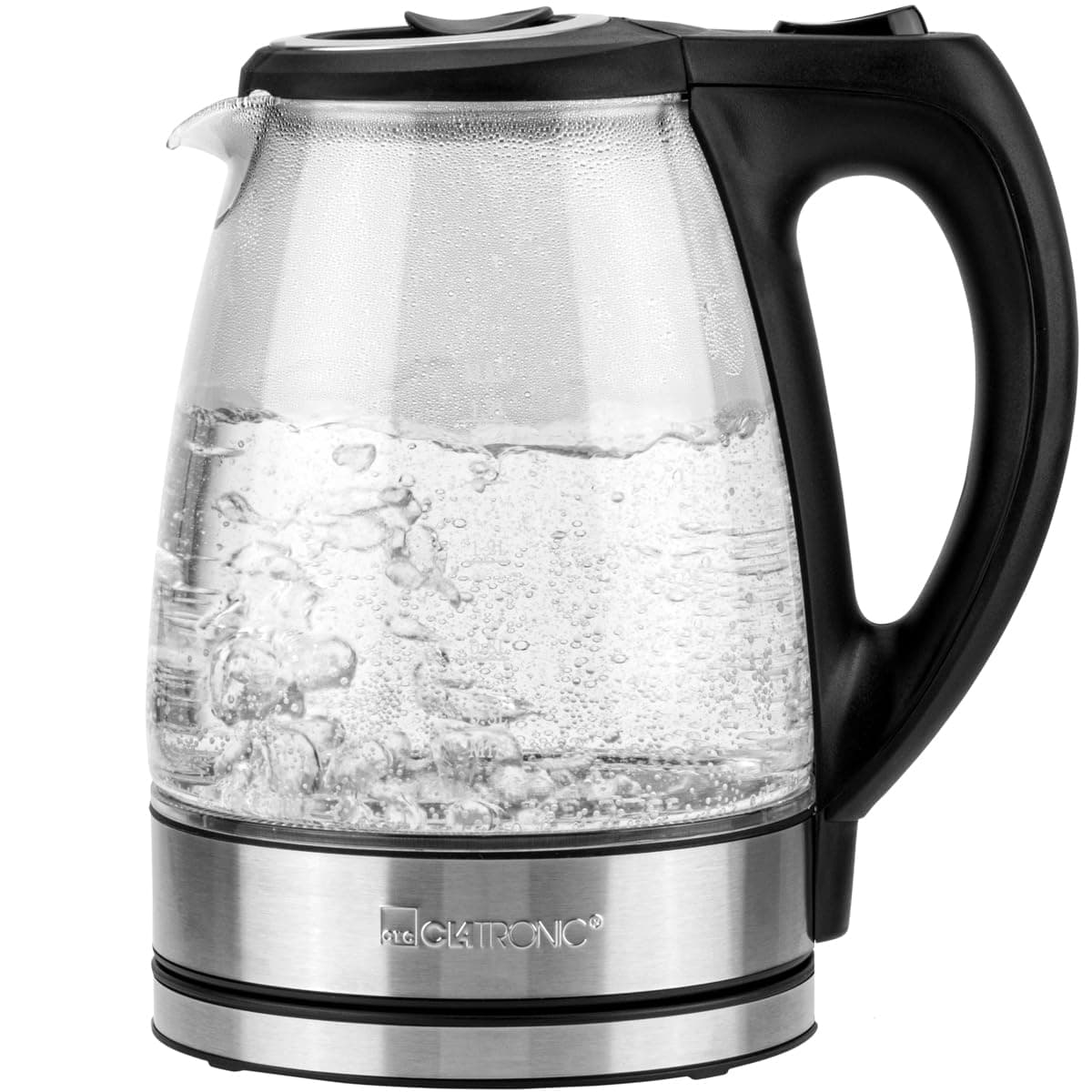 Clatronic® Wasserkocher Edelstahl 1,7 Liter | BPA frei | Glaswasserkocher | 2200W | Sicherheitsglas | Wasserstandsanzeige | mit Kabelaufwicklung | Kettle | Edelstahl Wasser kocher | WKS 3744 G Glas/Edelstahl Angebot bei HelloDeals