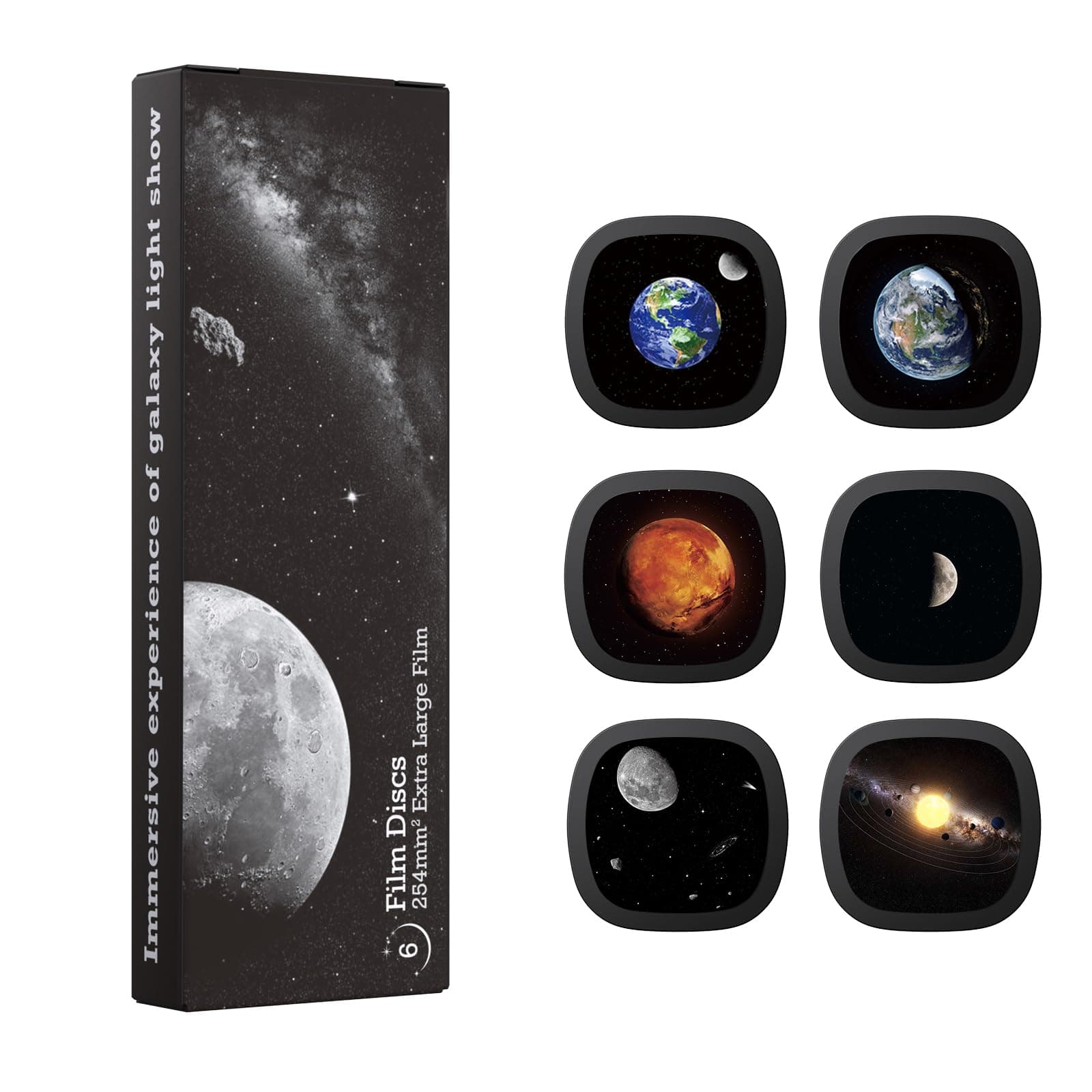 Galaxy Projektor Disc – Ultra HD Projektionsscheibe, kompatibel mit Ainael Galaxy Projektor und SKE-TKQ01 & BL-DQY02 (Pro Version), 6er Set (Moon) Angebot bei HelloDeals