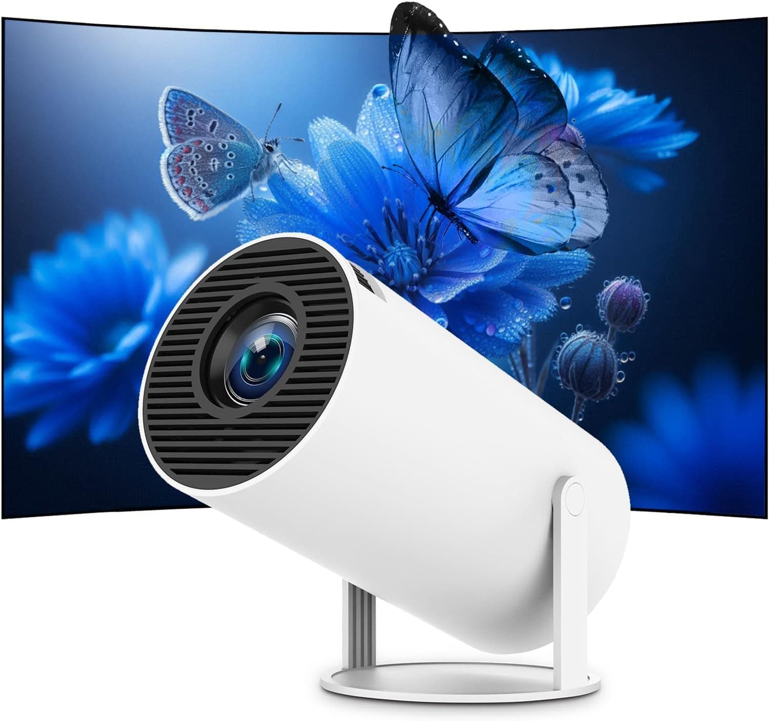 Mini Beamer Unterstützt 4K 1080P, Tragbarer Projektor mit WiFi 6 und Bluetooth 5.4, Kleiner Projektor Auto Keystone, 180° Drehung, Kompatibel mit HDMI/TV Stick/Memory Stick/Laptop Angebot bei HelloDeals