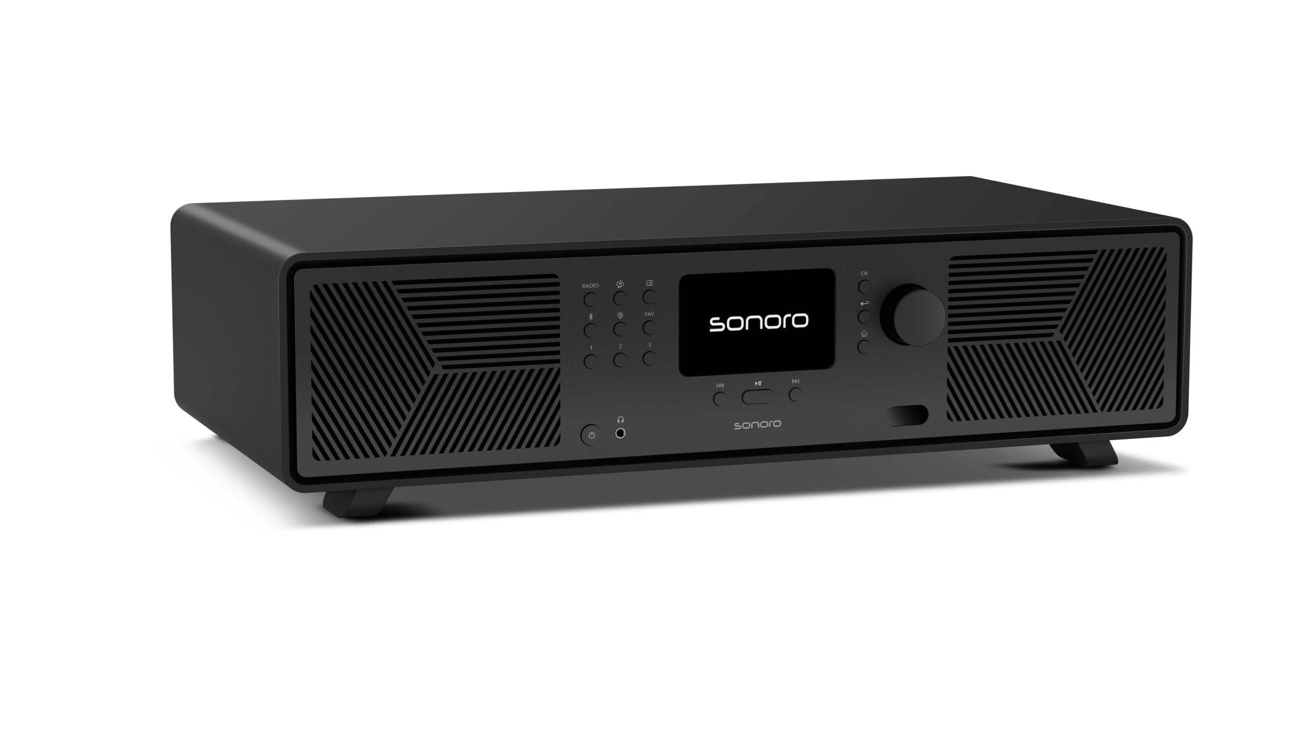 Sonoro AVATON - Bluetooth HiFi Anlage; Kompatibel mit AirPlay, Google Cast, Spotify, Tidal, Qobuz, Amazon Music; DAB+/FM-Radio, HDMI ARC, Design aus Lack veredeltem Holzgehäuse, Smart-Home-Integration Black Angebot bei HelloDeals