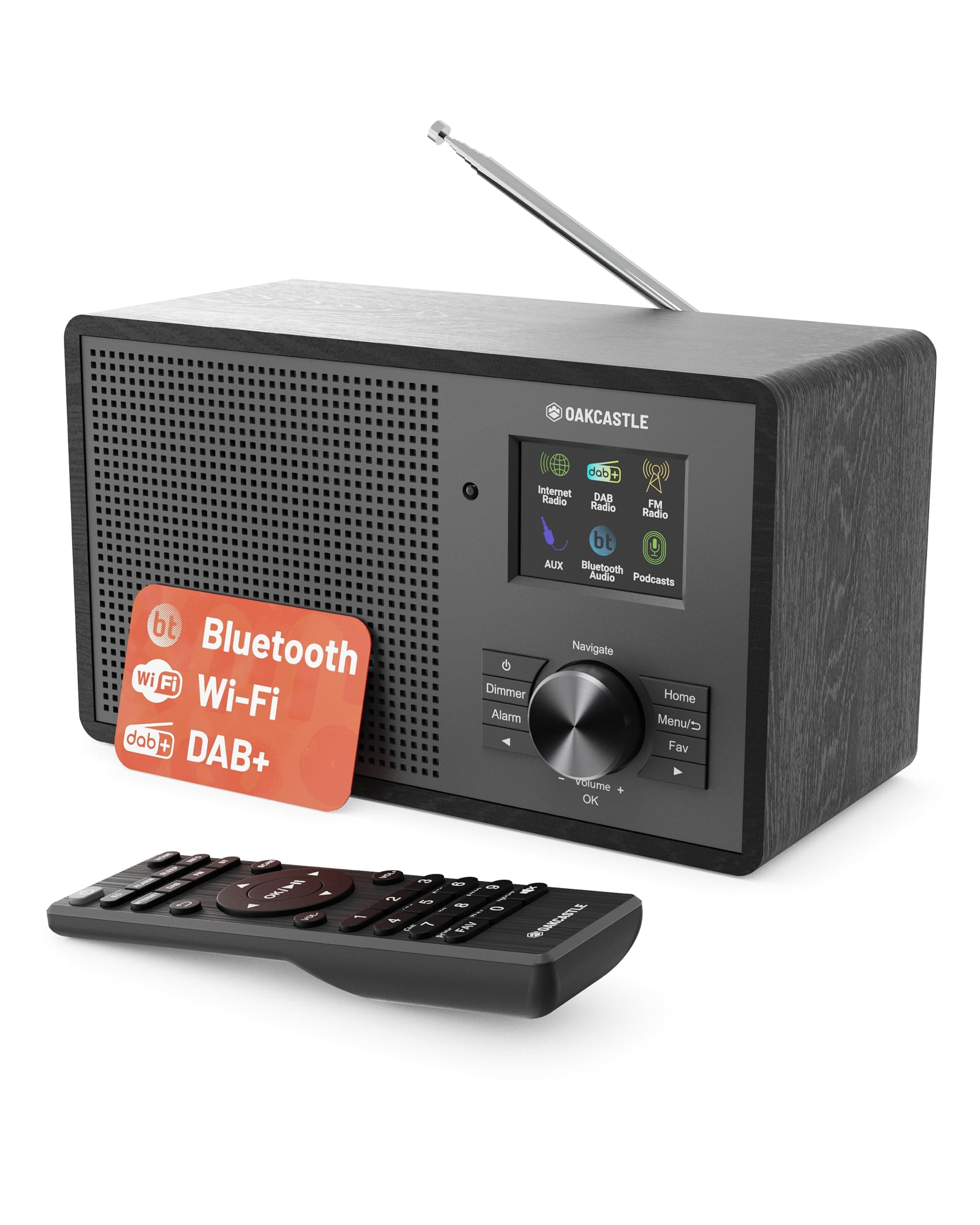 Internetradio WLAN | DAB Plus Radio Bluetooth | Kompakt Internetradio Klein | Küchenradio DAB mit Podcast-Funktion | Digitalradio UKW mit Fernbedienung, EQ & Dimmbares Farbdisplay | OAKCASTLE IR200 Angebot bei HelloDeals