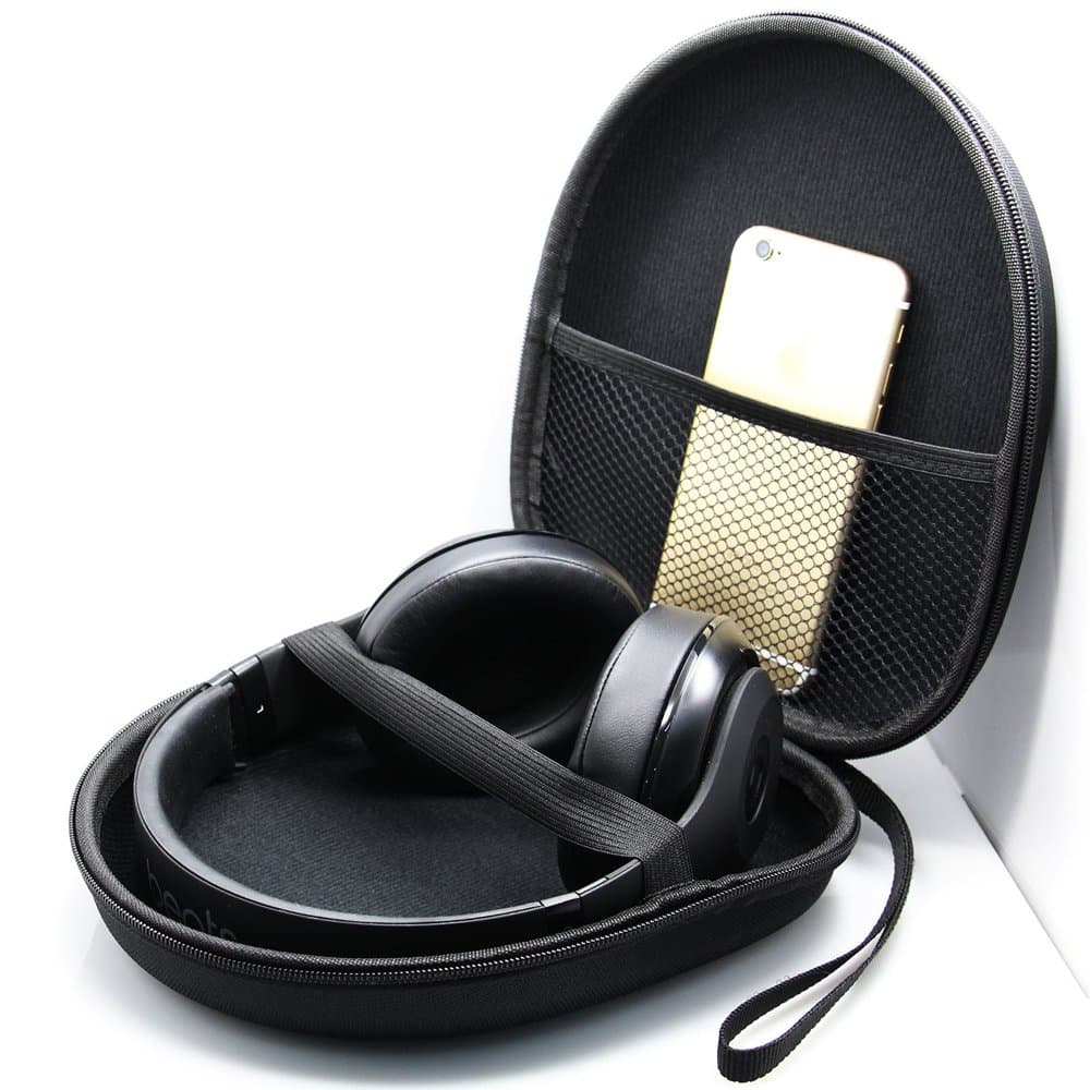 Kopfhörer Tasche für on Ear/Over Ear Headset, Ohrhörer Schutzhüllen Case, 21 x 18.5 x 6cm, schwarz Angebot bei HelloDeals