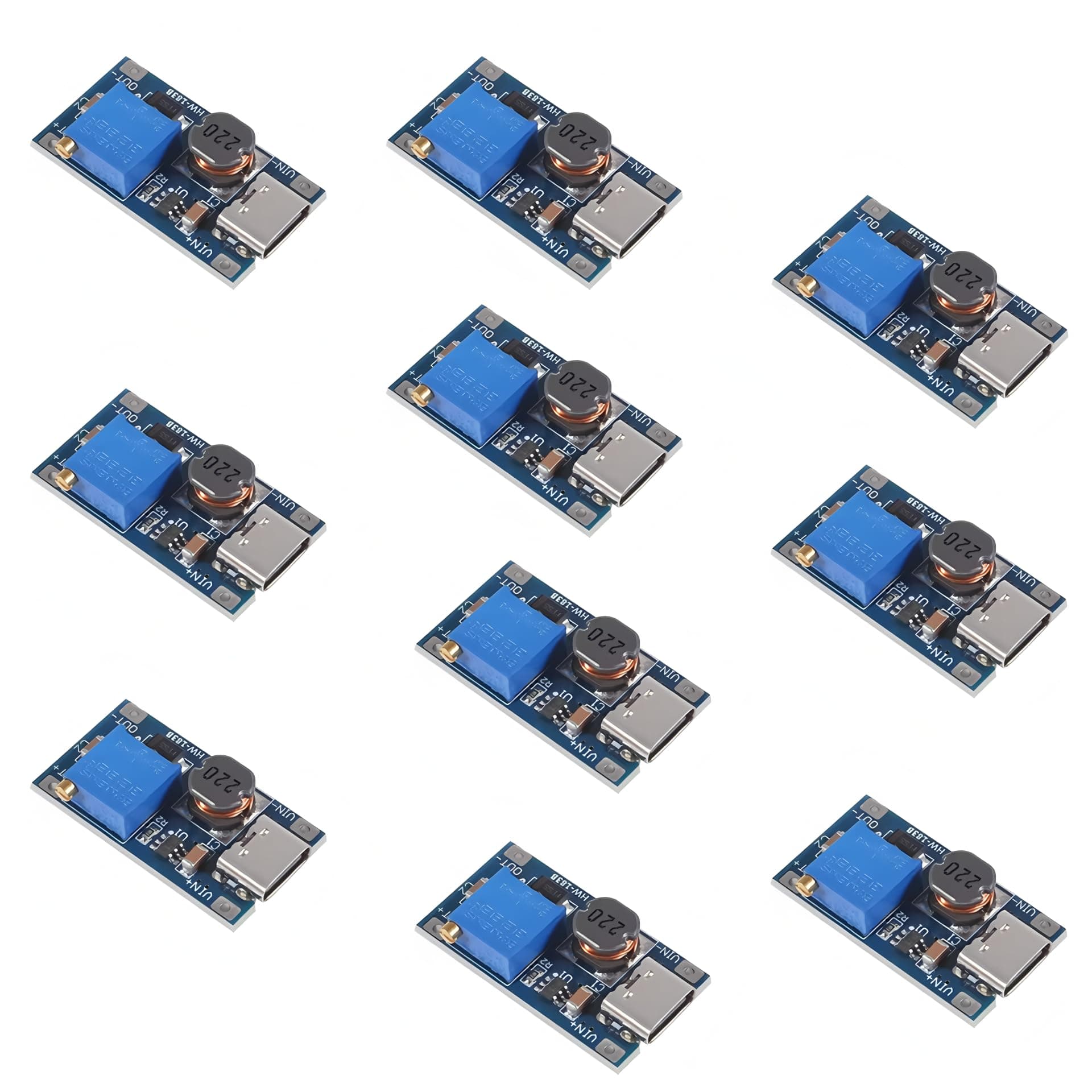 10 x DC - DC Step Up Converter USB C Interface 2V-28V Step Up Modul Boost Converter Netzteil Adapter Voltage Regulator Adjustable kompatibel mit Arduino Angebot bei HelloDeals