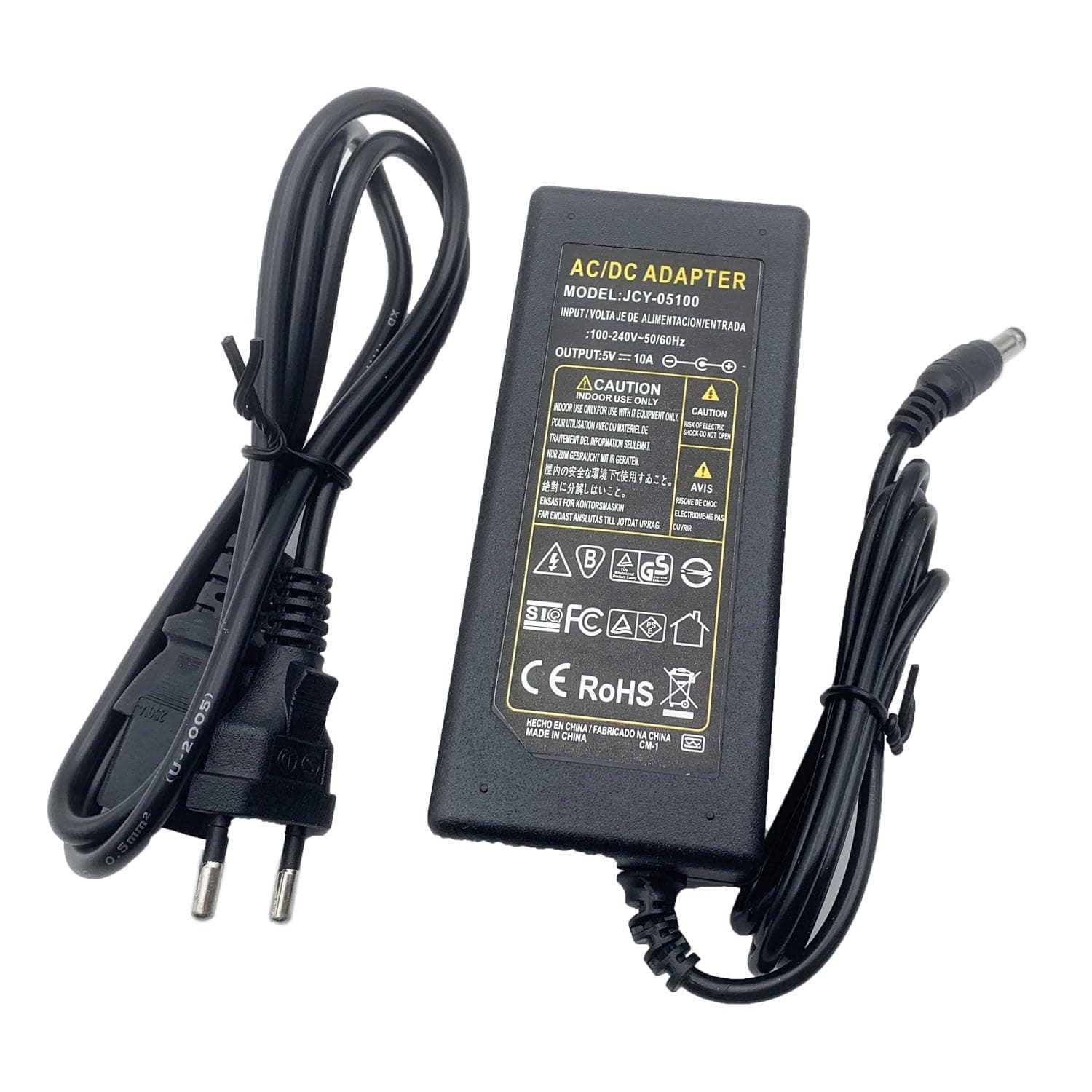 5V 10A 50W,Netzadapter Transformator Ladegerät 5.5mm x 2.5/2.1mm für LED Streifen,Wireless Router, CCTV Sicherheitssystem, LCD Monitor EU Stecker Angebot bei HelloDeals