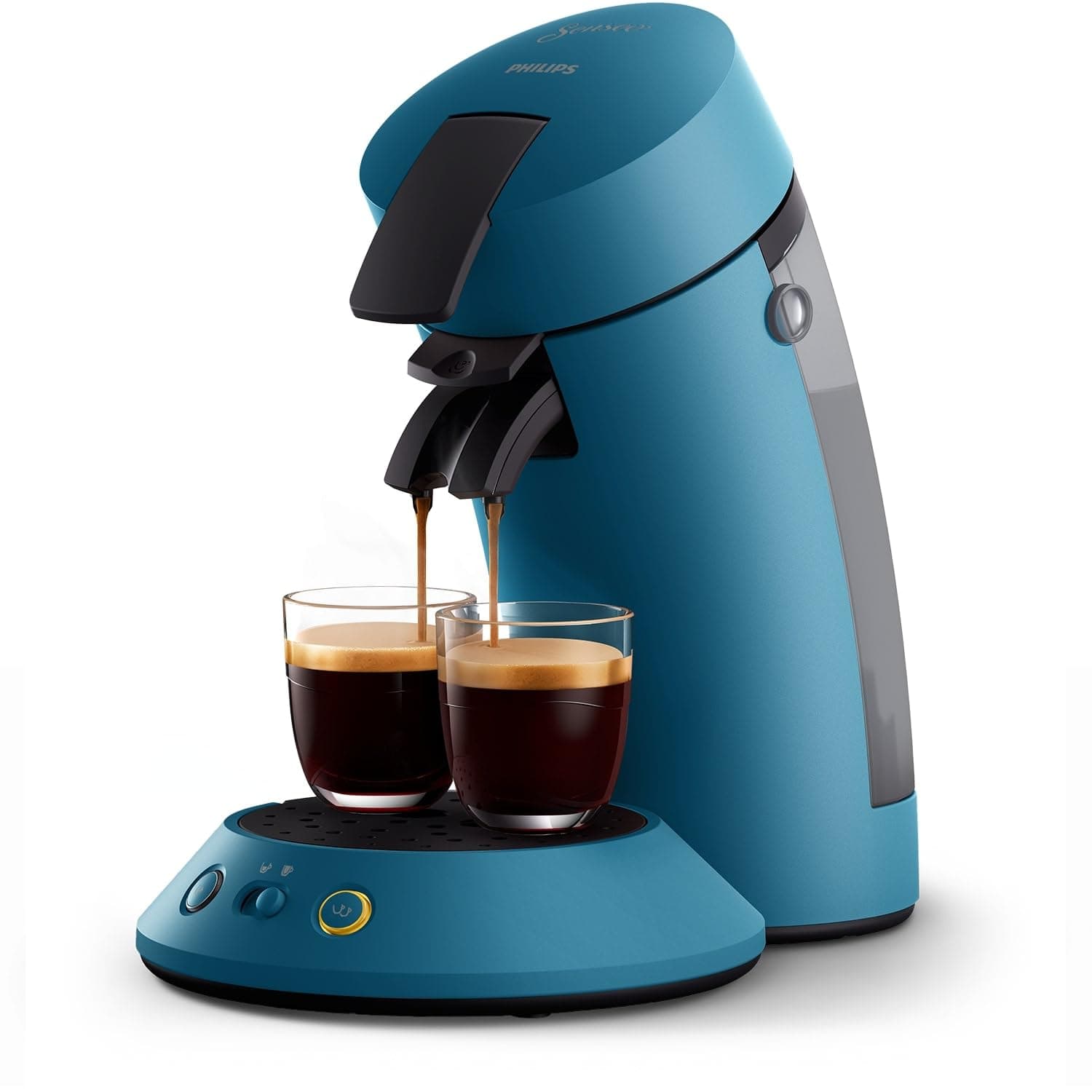 Philips SENSEO Original Plus Kaffeepadmaschine – Intensity Select, Coffee Boost, Crema Plus, 1 oder 2 Tassen, unter 1 Min Brühzeit, Mattes Design, Blau Pavone (CSA210/00) Compact, 5 cups Blau Pavone Angebot bei HelloDeals