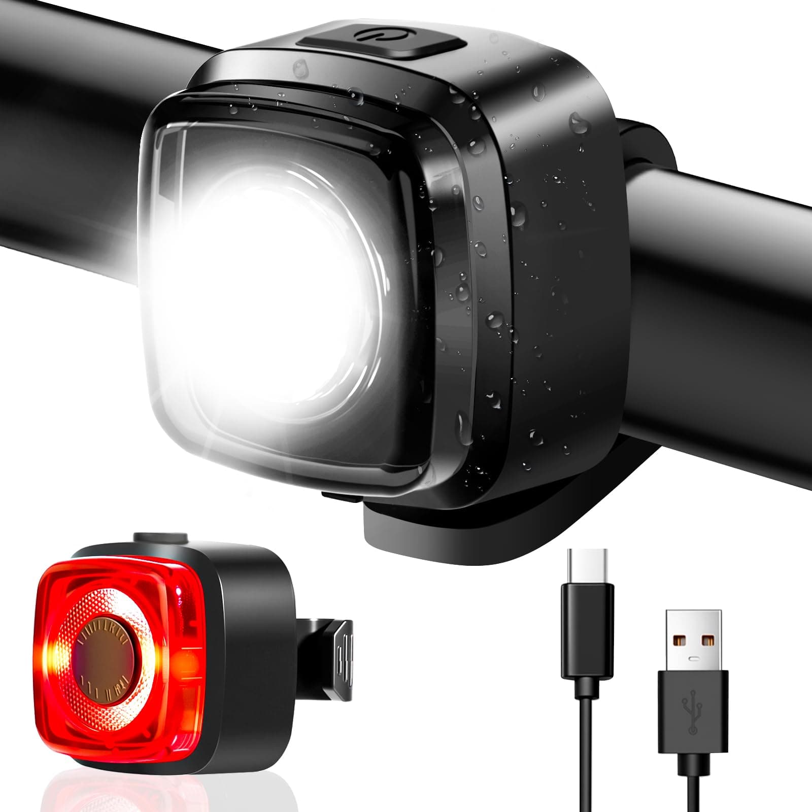 Fahrradlicht Set, StVZO Zugelassen Fahrradbeleuchtung, Bike Light USB Aufladbar Type-C, Fahrradlicht Vorne Und Rücklicht, IPX5 Wasserdicht Fahrradlichter Angebot bei HelloDeals